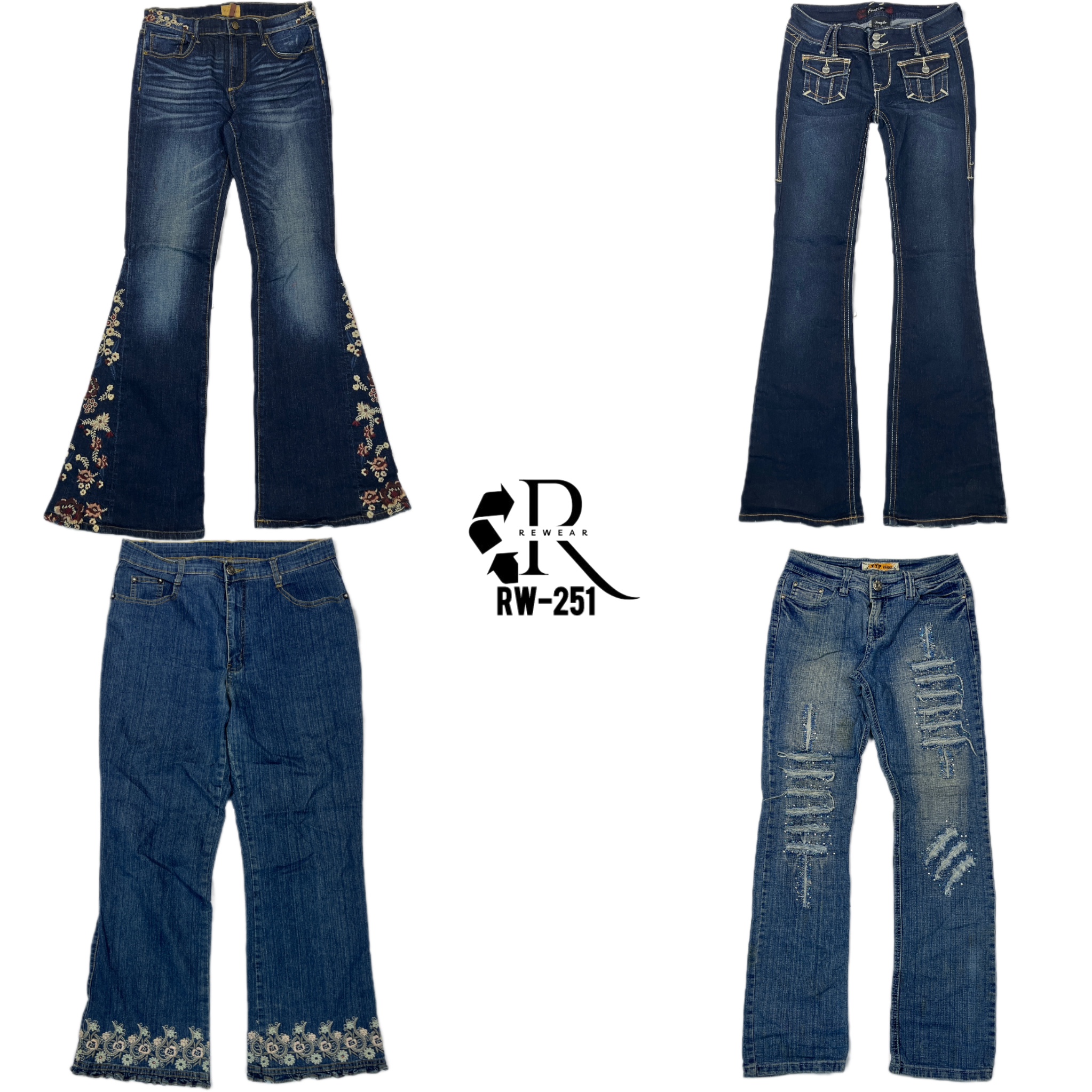 Y2K Flared Unique Denim Jeans (RW-251)