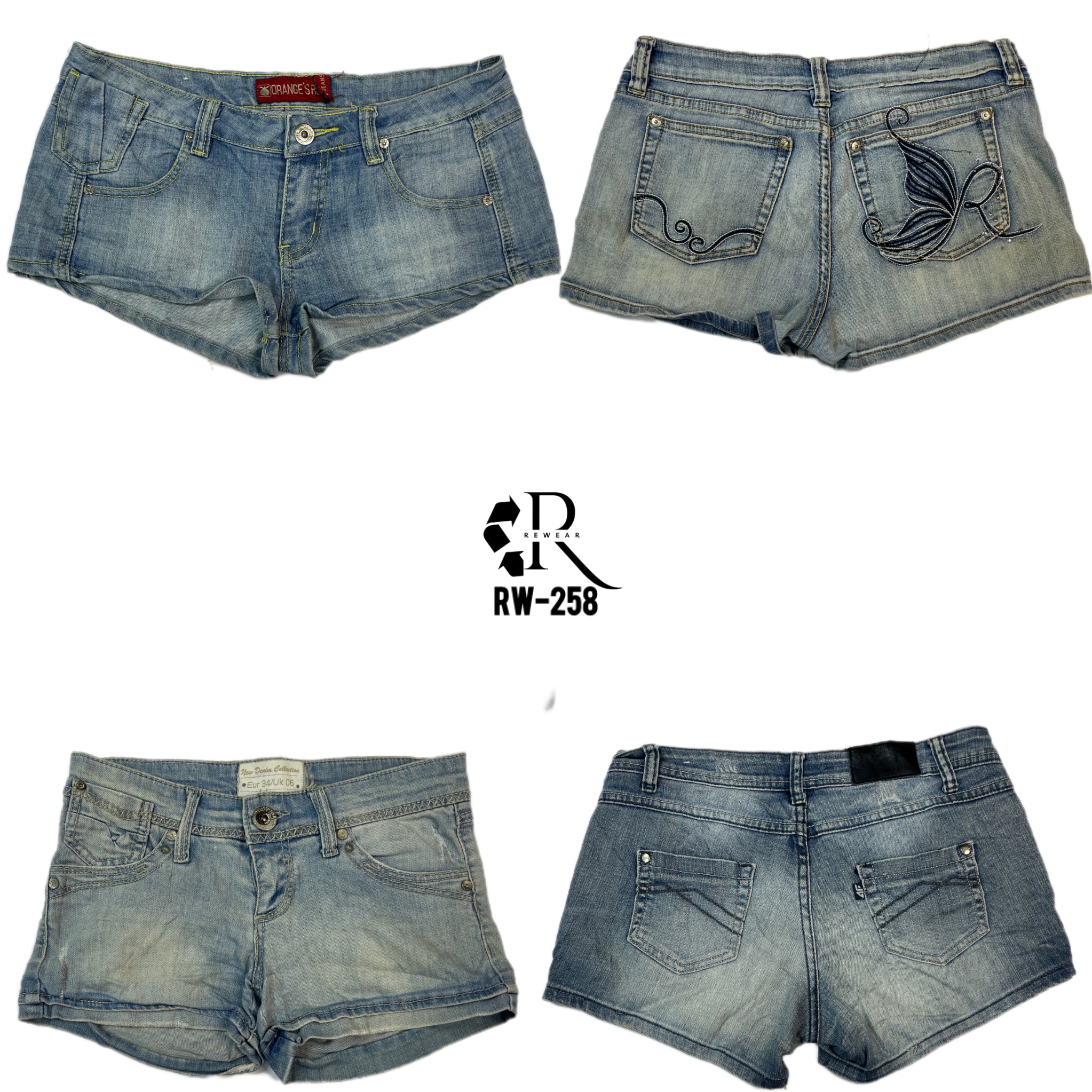 Y2K Retro Style Denim Shorts (RW-258)