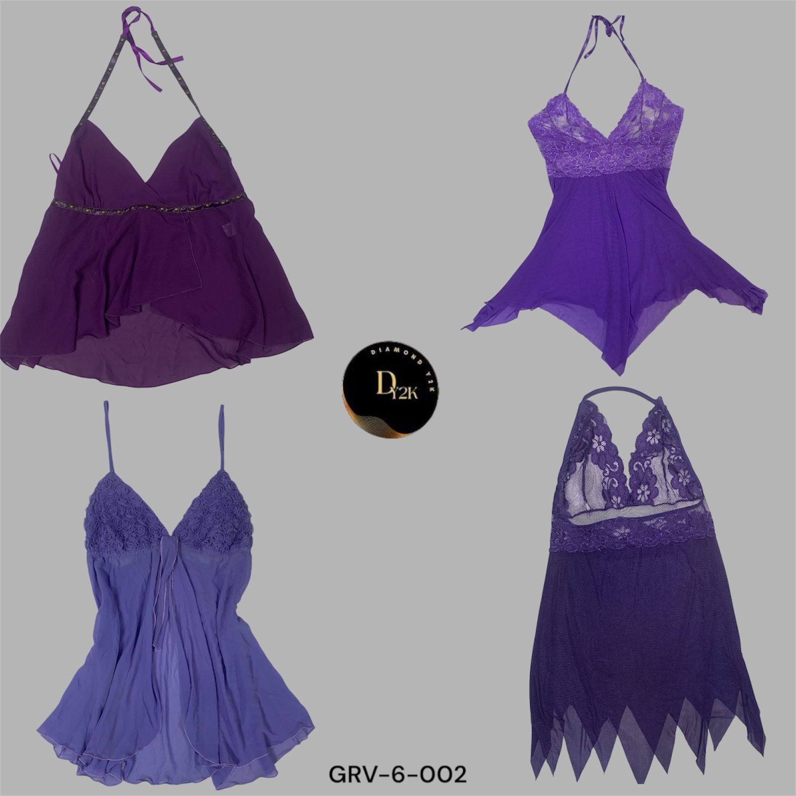 Satin lila Cami-Oberteil – Minimal Y2K Chic (GRV-6-002)