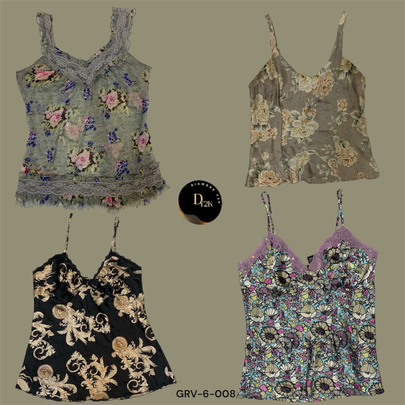 Vibras de Verano: Colección de Tops Cami de Mezcla Impresa (GRV-6-008)