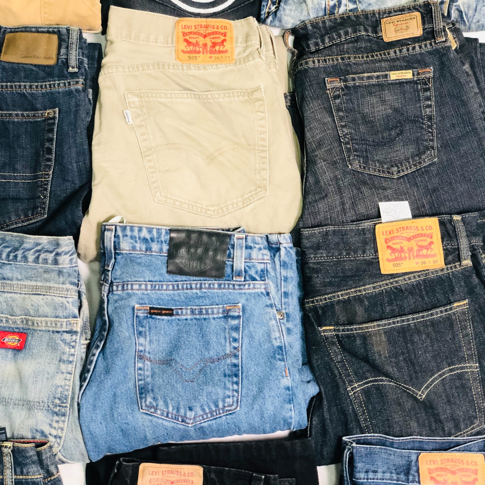 Branded Levi's, Lee and Wrangler Jeans