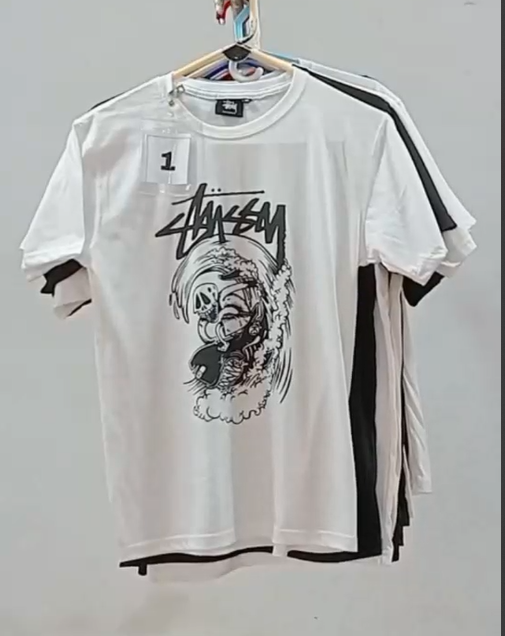 Cr-17 Reworked Men's Stussy Unique Printed T-Shirt