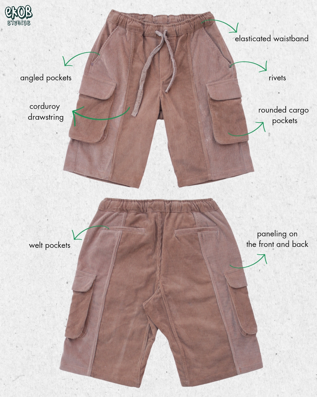 Upcycled Cargo-Shorts
