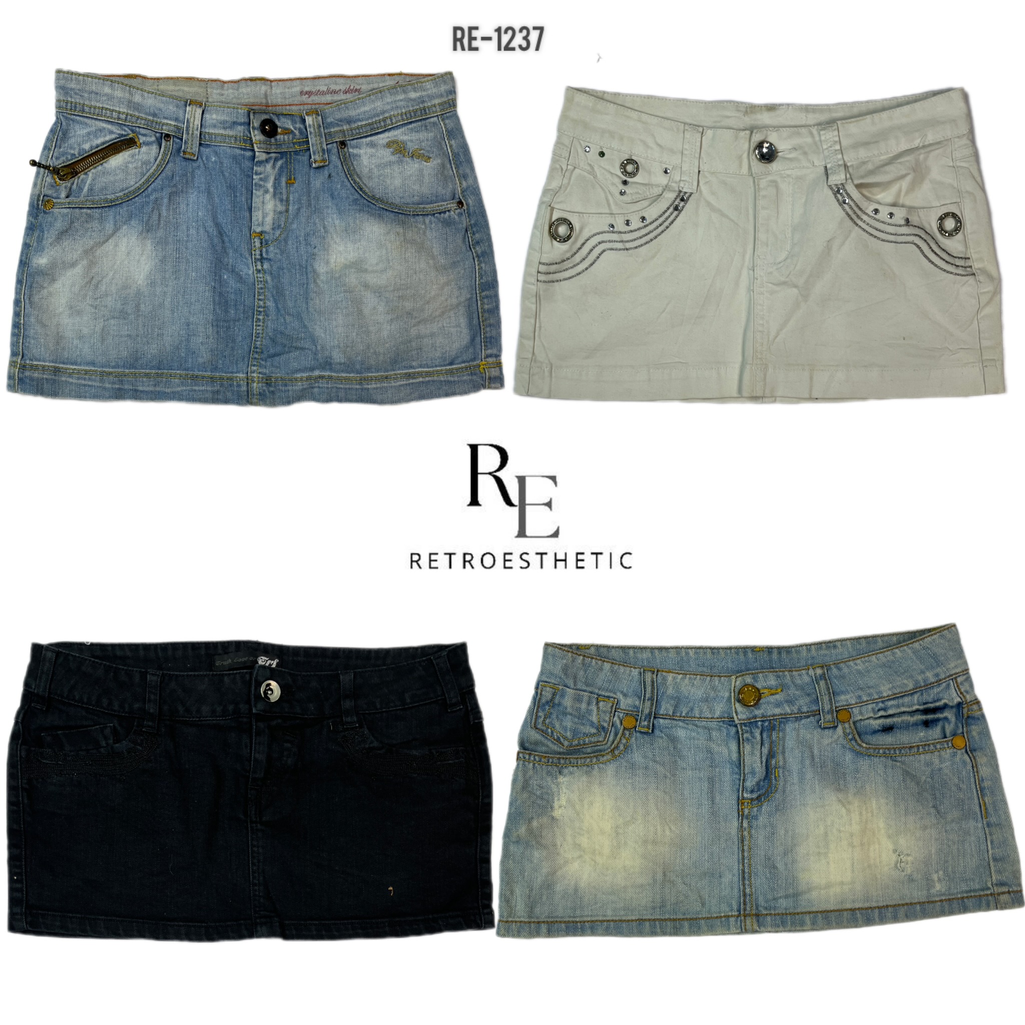 Gonne in denim mini Y2K Britney Era (RE-1237)
