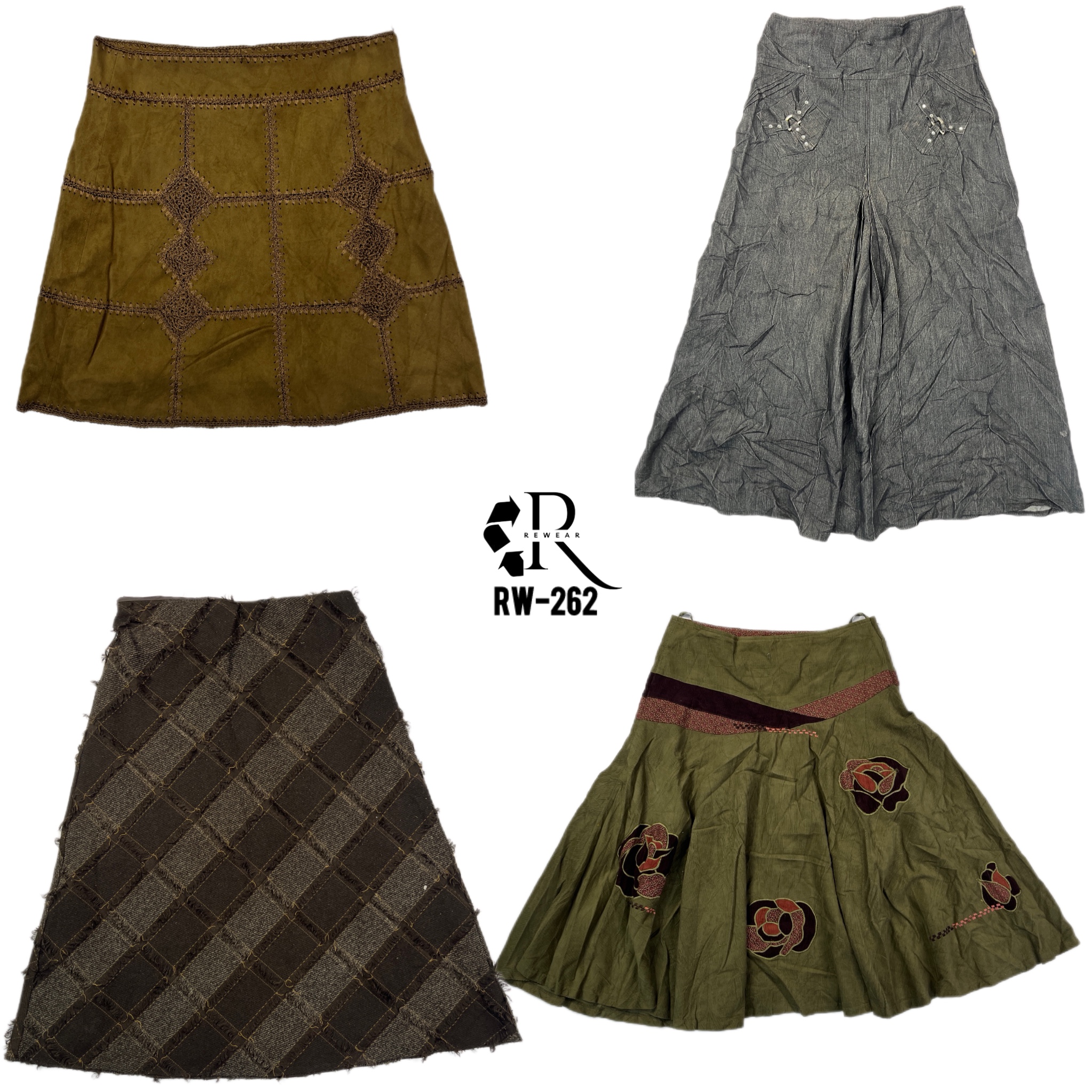 Gonne in lana uniche Y2K (RW-262)