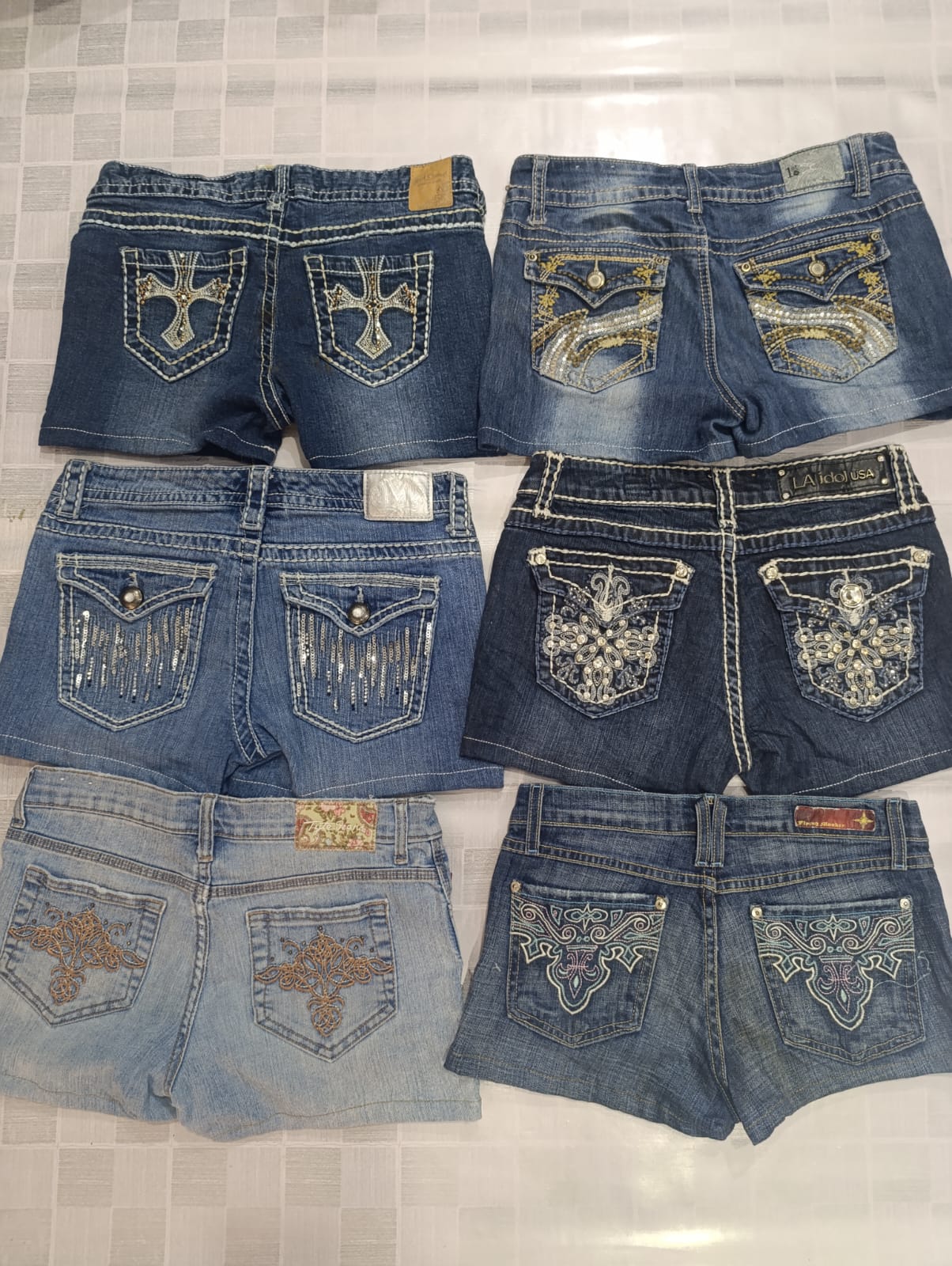 R77 Ladies Y2k Embellished Hot Sexy Shorts-18