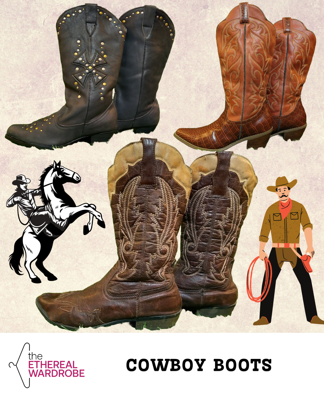 Paquete de 10 pcs de botas vaqueras Festival (RN#1066)