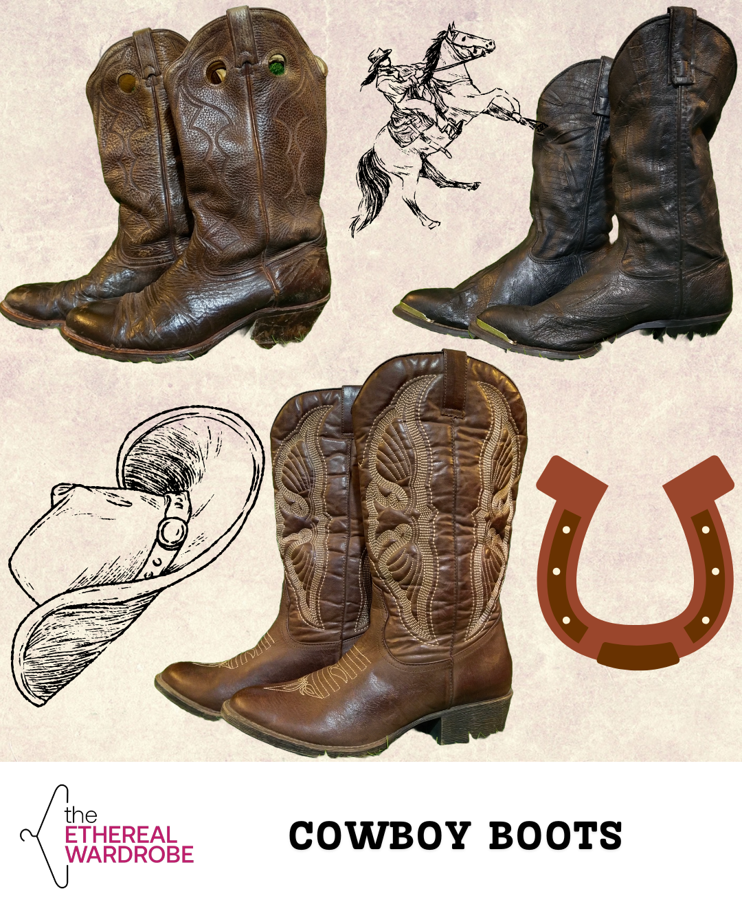 Paquete de 10 pcs de botas de vaquero Festival (RN#1211)
