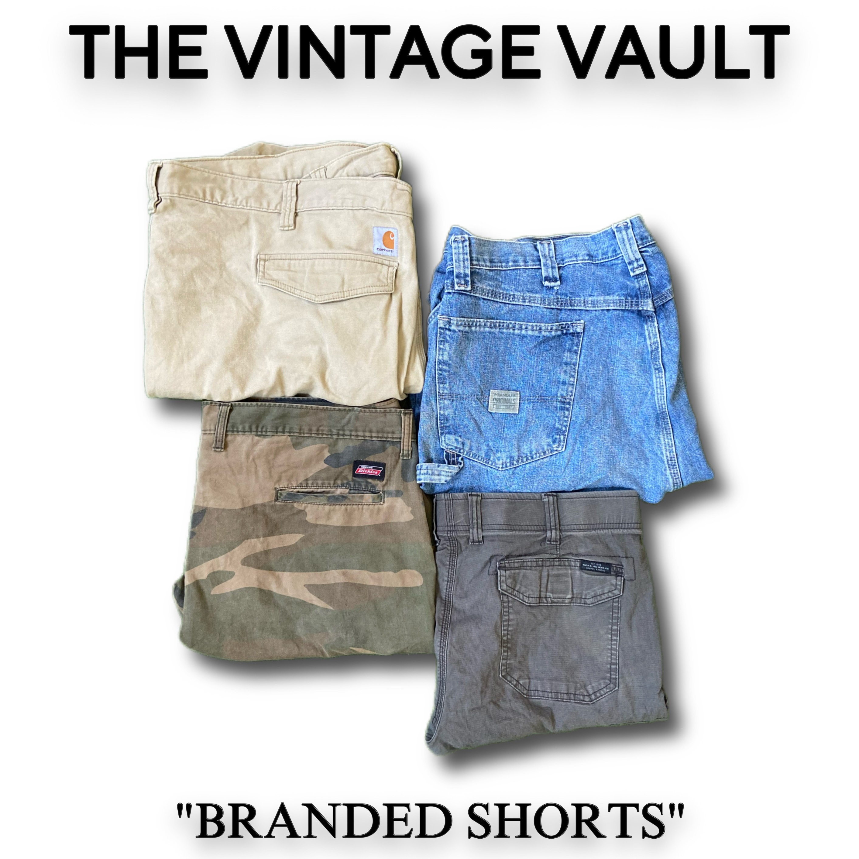 Branded shorts/jorts including Carhartt dickies wrangler and others - 20 pcs