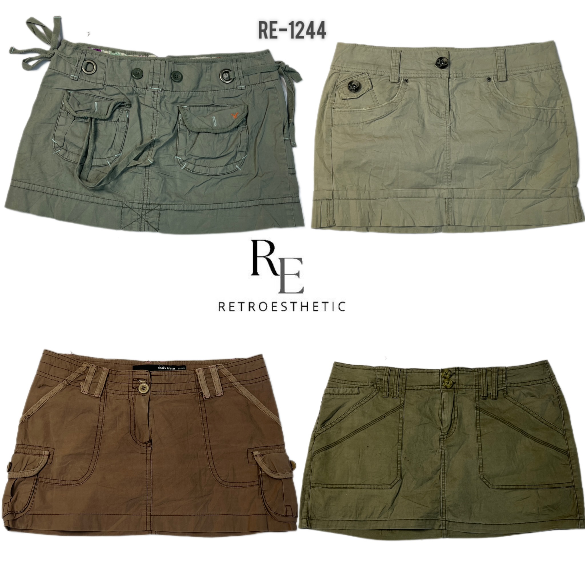 Y2K Unique Cotton Mini Skirts (RE-1244)