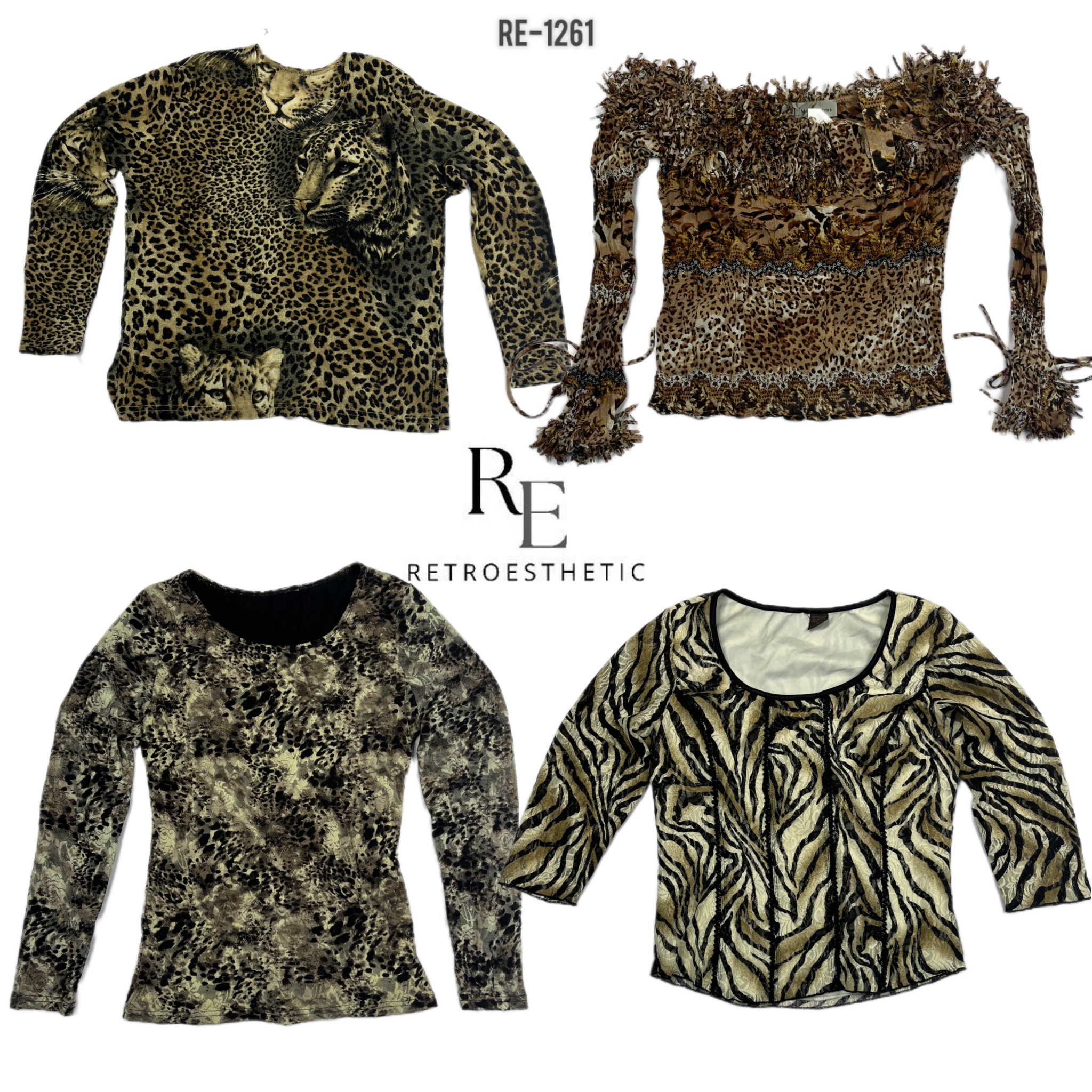 Y2K Animal Print Full Sleeve Tops (RE-1261)
