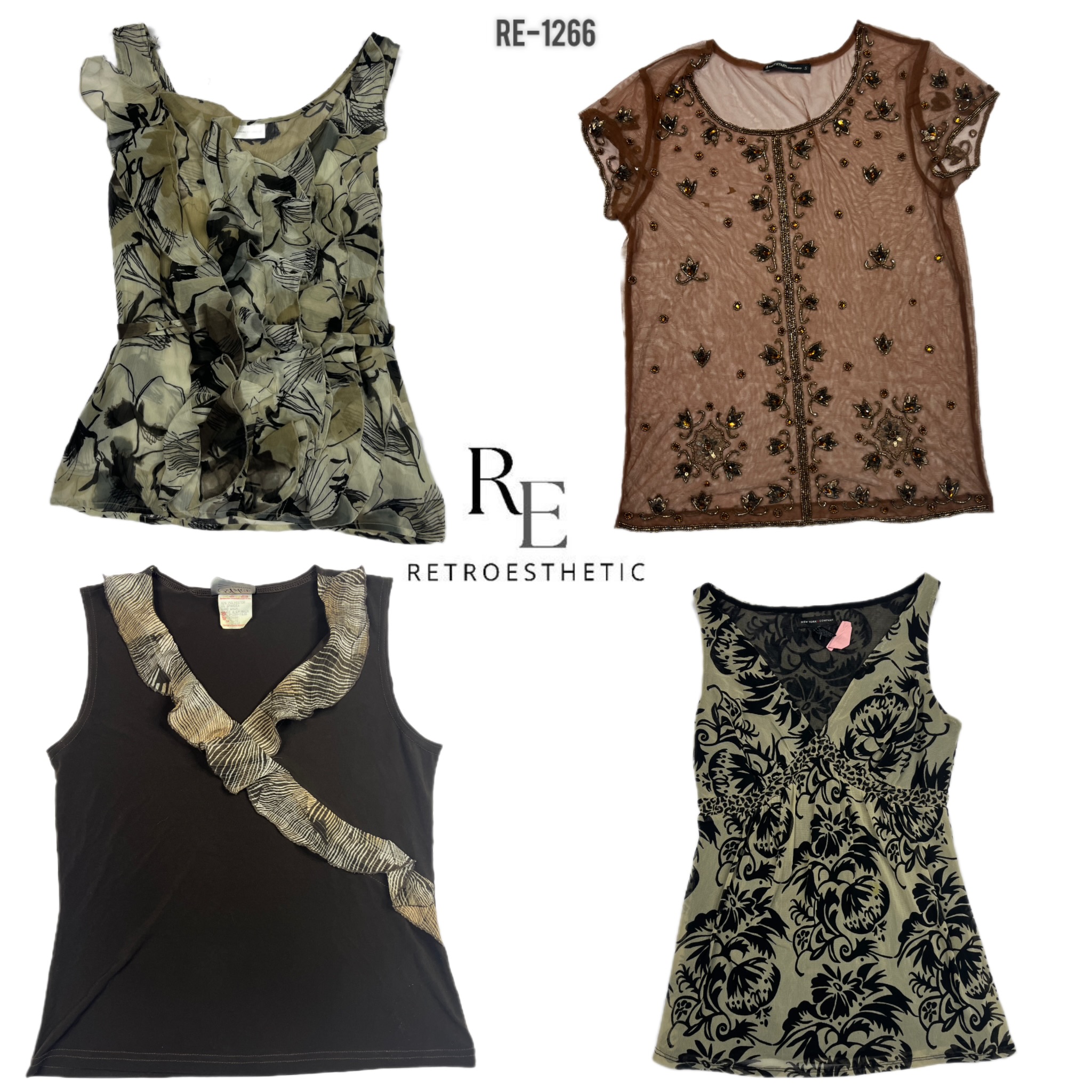 Y2K Earthy Tone Mix Tops (RE-1266)