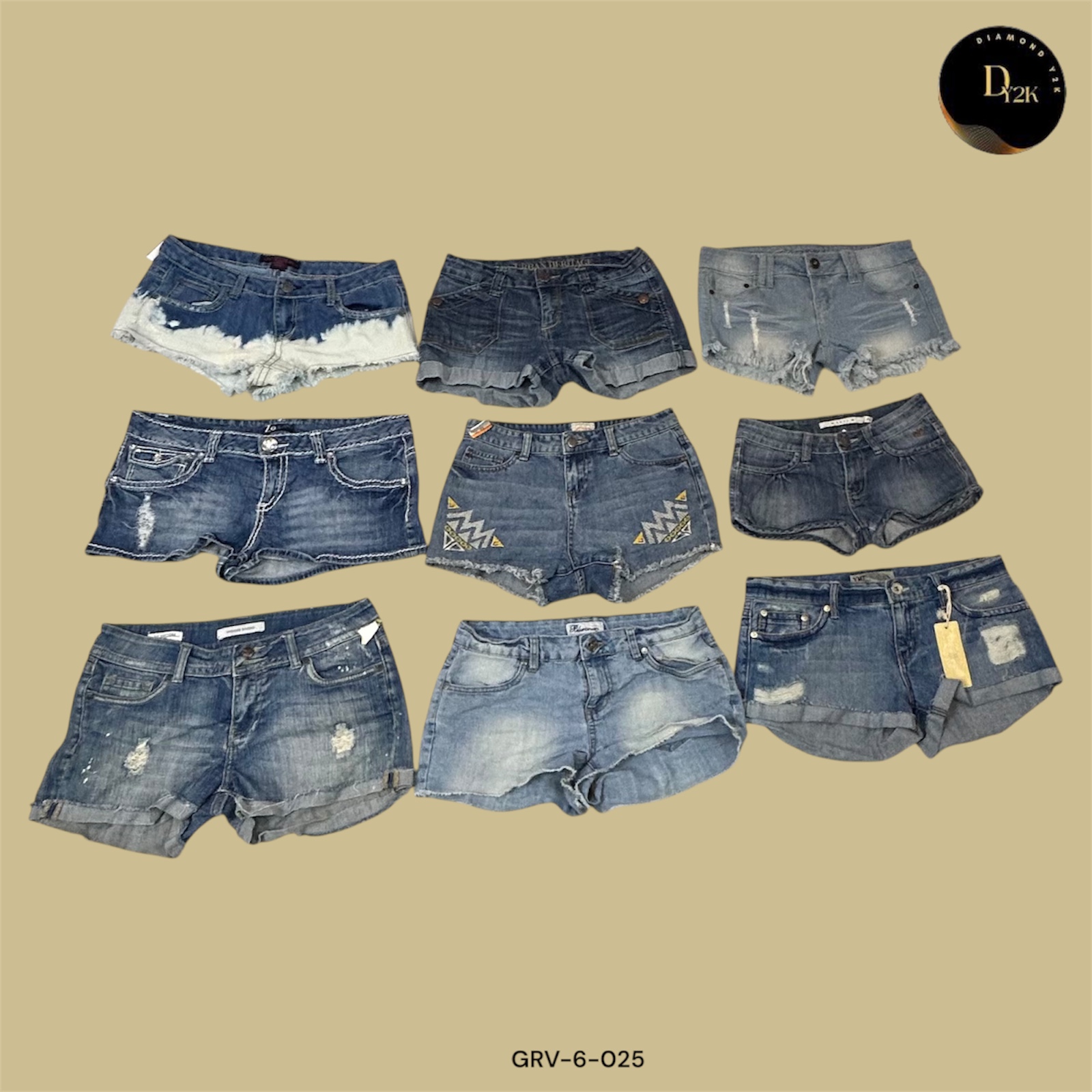 Basique d'été Y2K : Mini en denim léger (GRV-6-025)