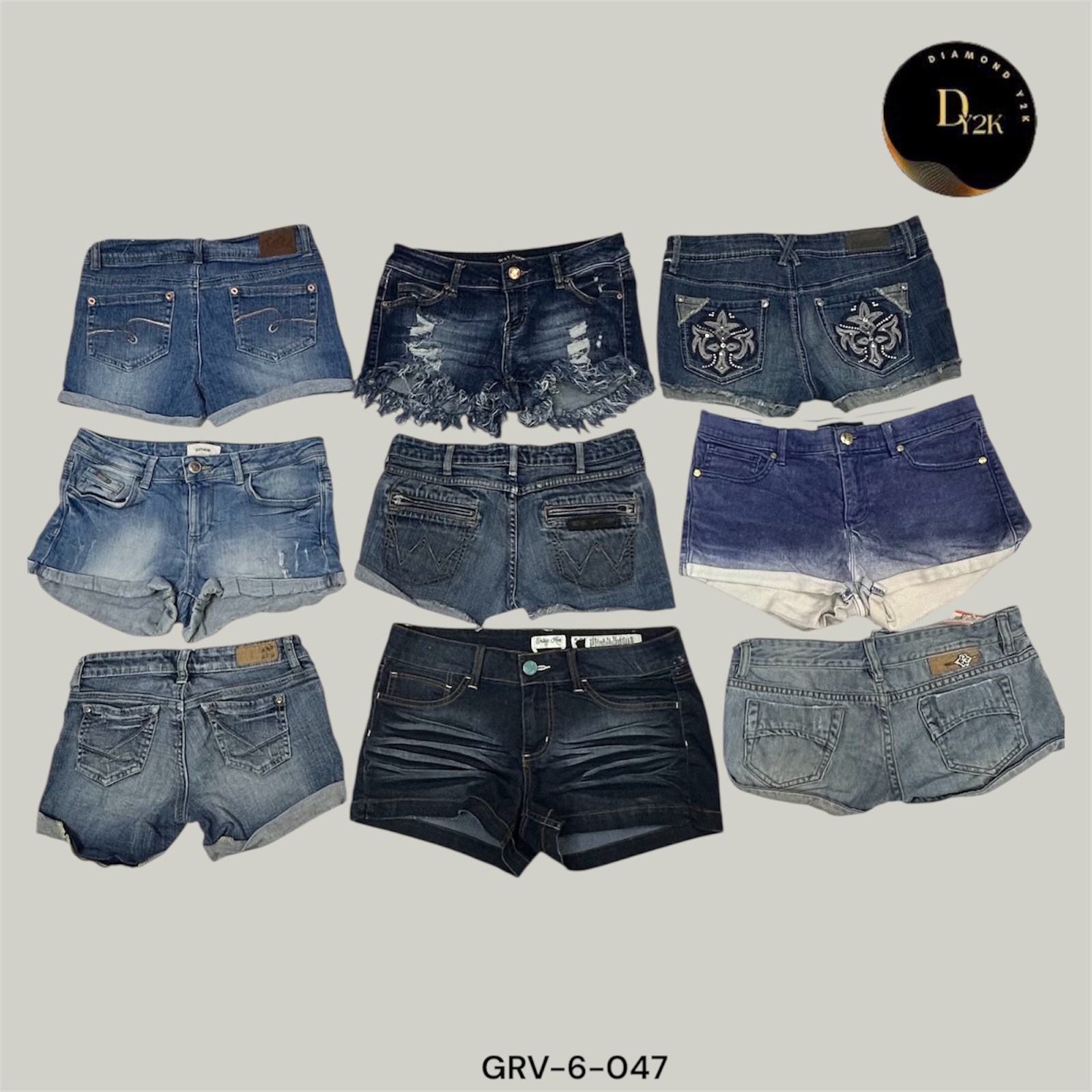 Y2K Denim Mini Shorts – Iconic Early 2000s Style (GRV-6-047)