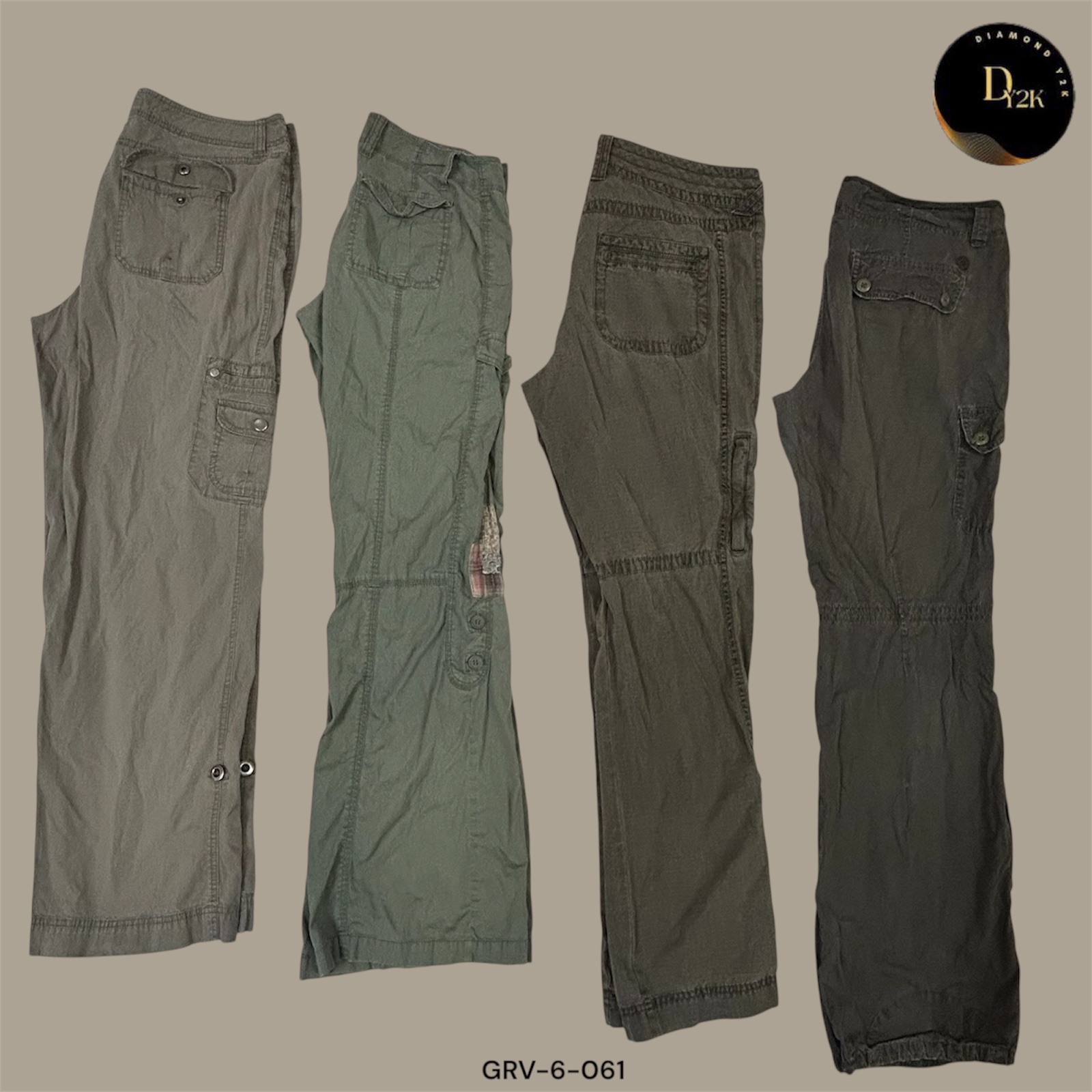 Y2K Cargo Pants in Olive Green – Bold & Functional Fashion (GRV-6-061)
