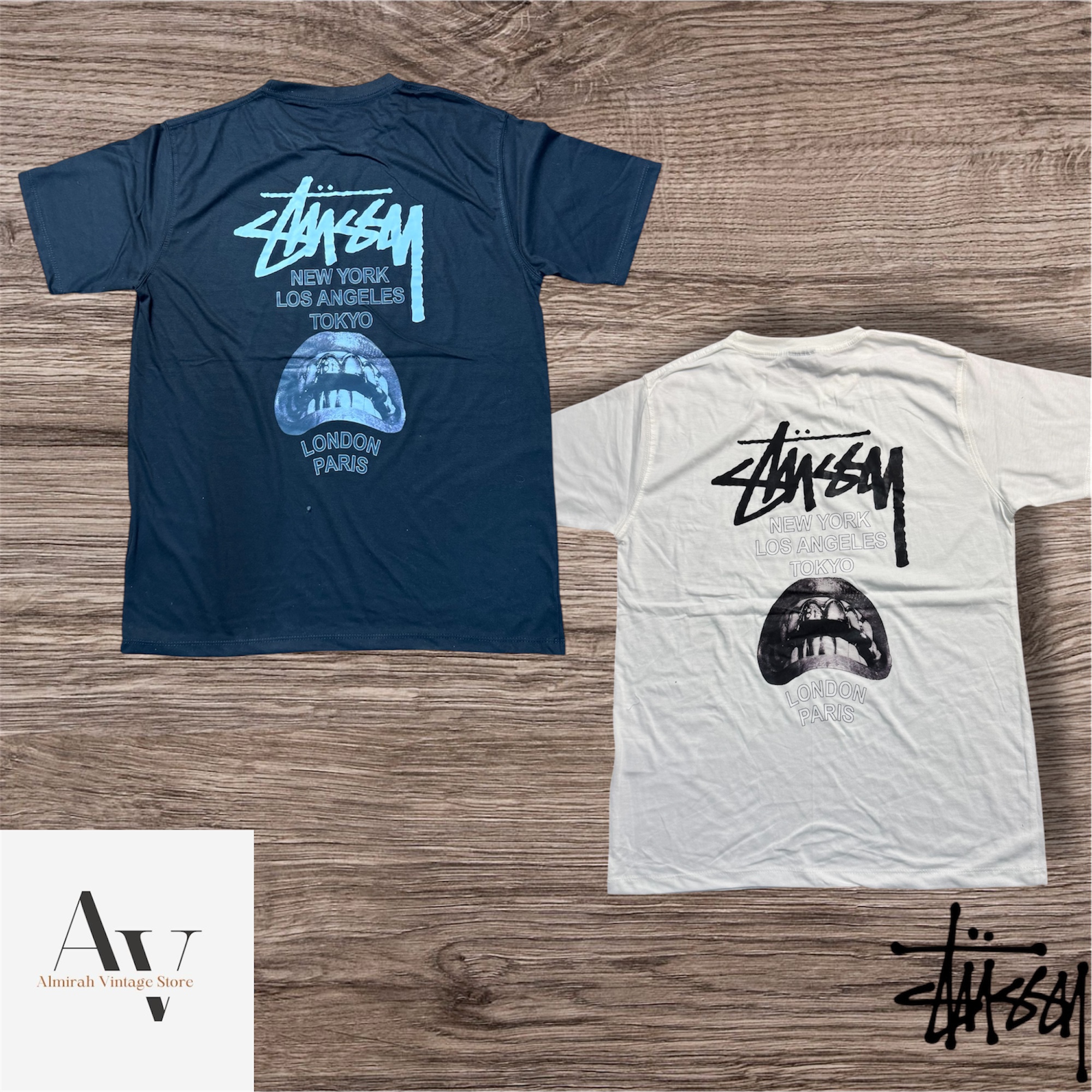 Stussy rework style Rickowens black and white tee