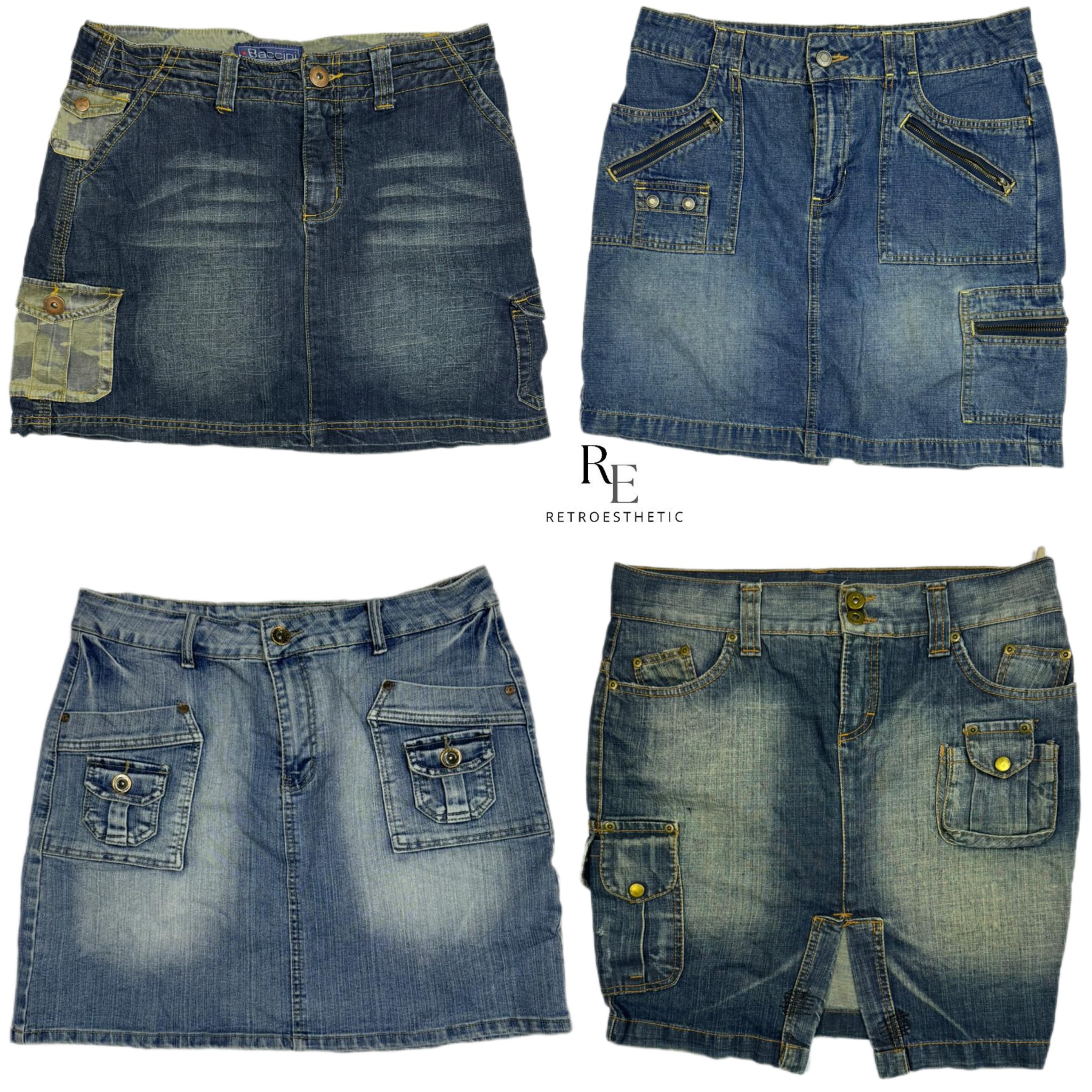 Y2K Britney Era Denim Mini Skirts (RE-1280)