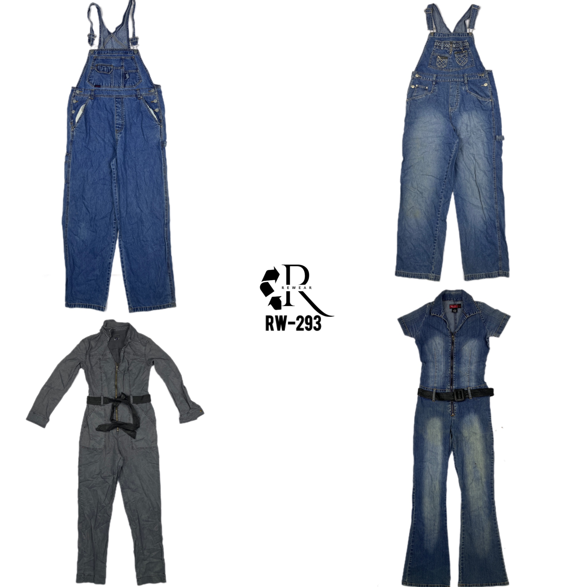 Y2K Denim Mix Jumpsuits (RW-293)