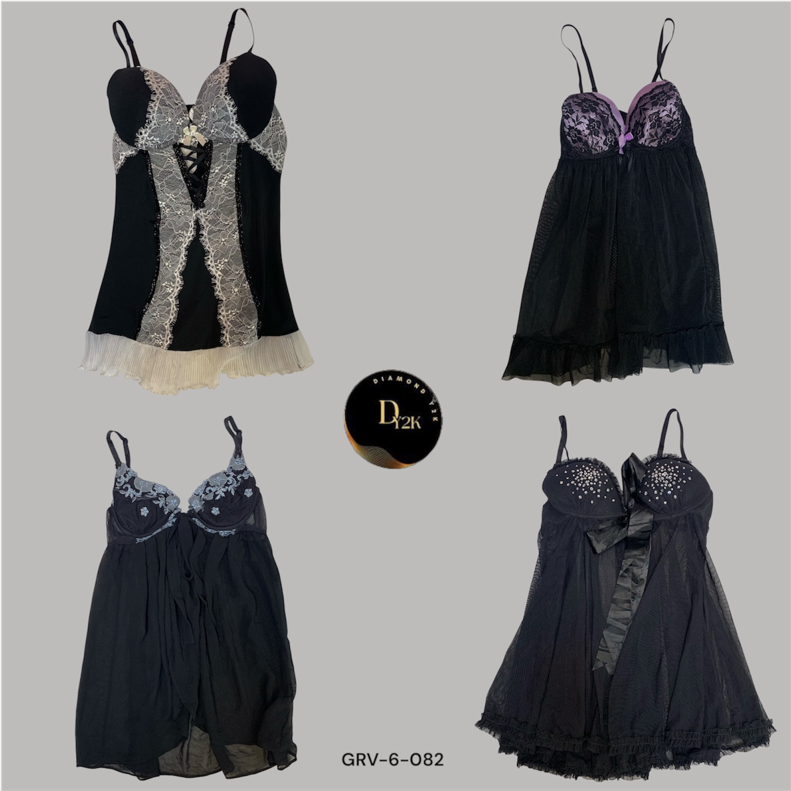 Y2K Sheer Black Babydoll | Goth Girl Energy (GRV-6-082)