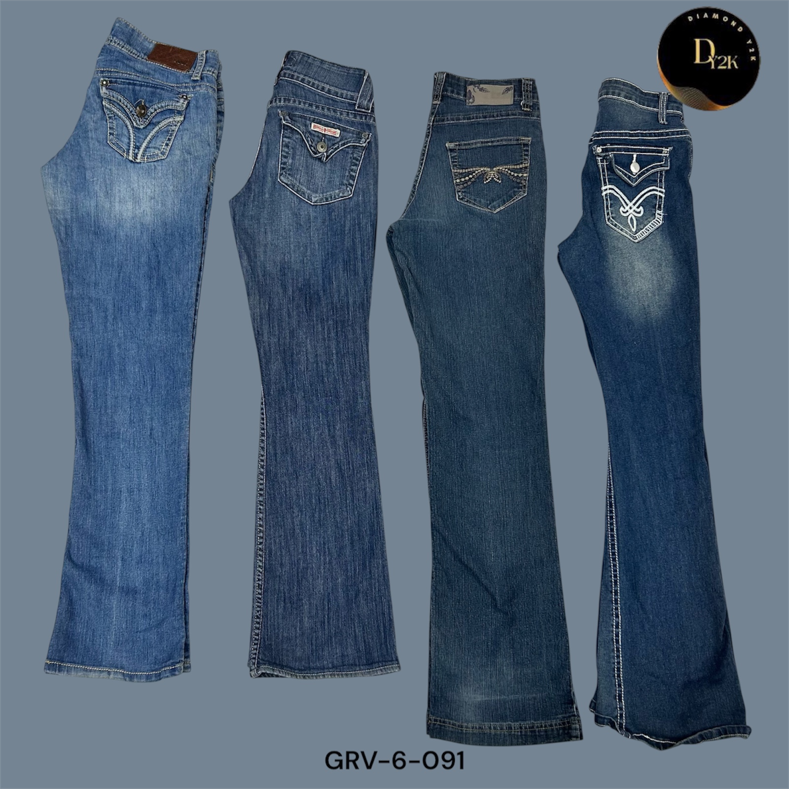 Y2K High Rise Flared Denim – Throwback Streetwear (GRV-6-091)