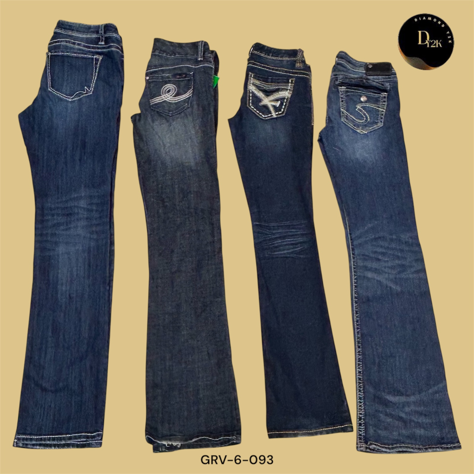 Jeans Flare com Stretch Y2K – Ajuste Justo ao Corpo e Sensação Retrô (GRV-6-093)