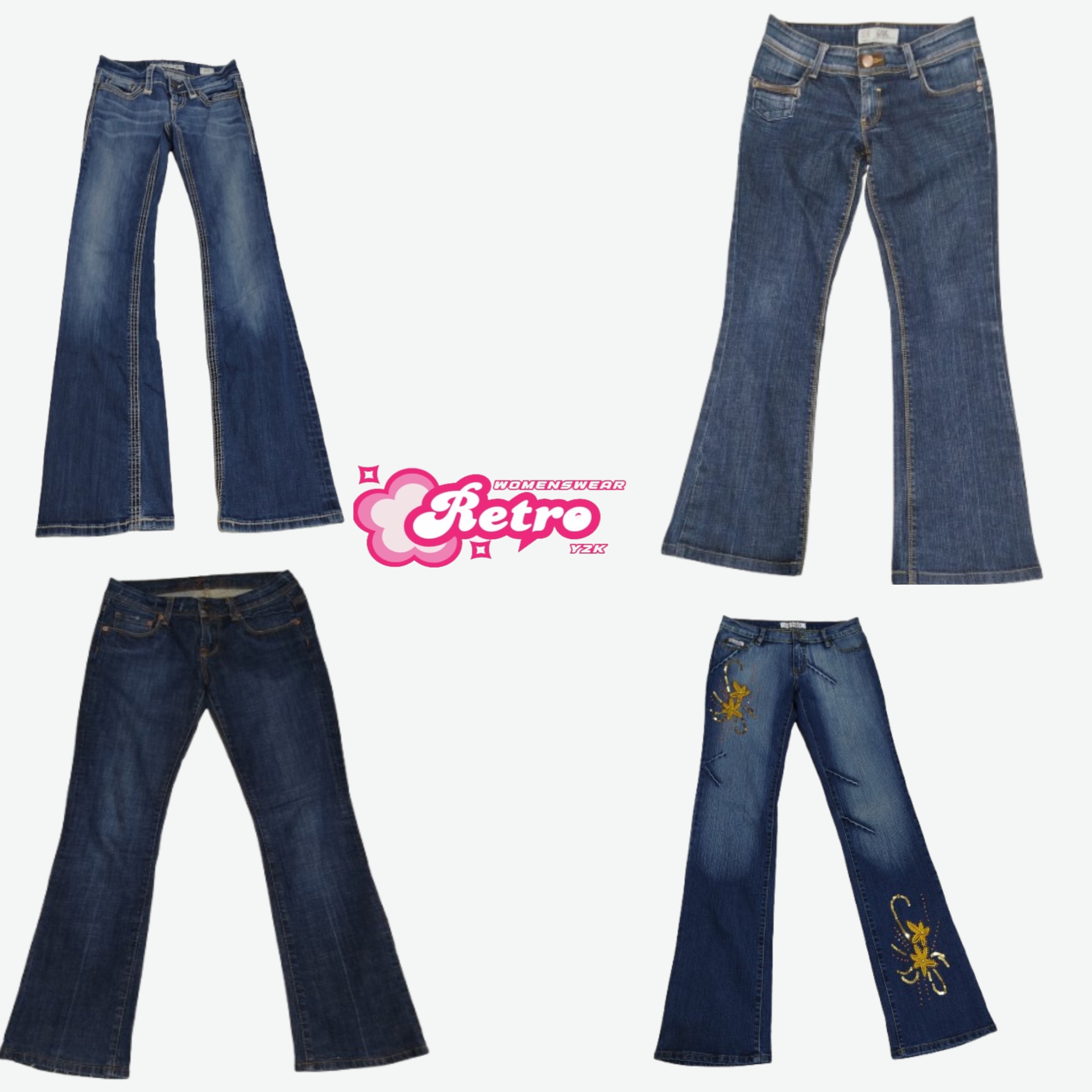 Y2k Embellished Flared Jeans (June-11)