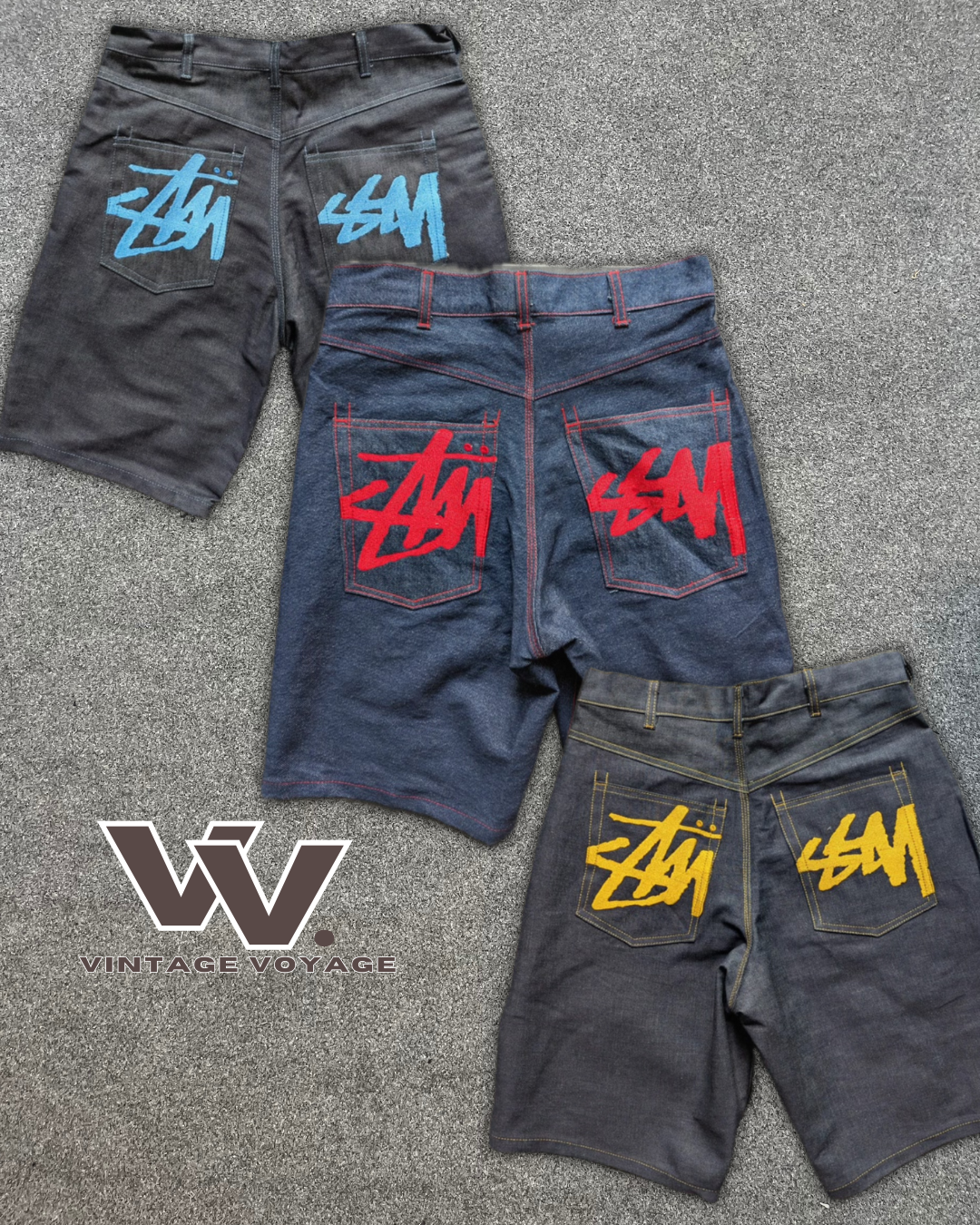 Stüssy rework style denim shorts MOQ 25pcs #11625