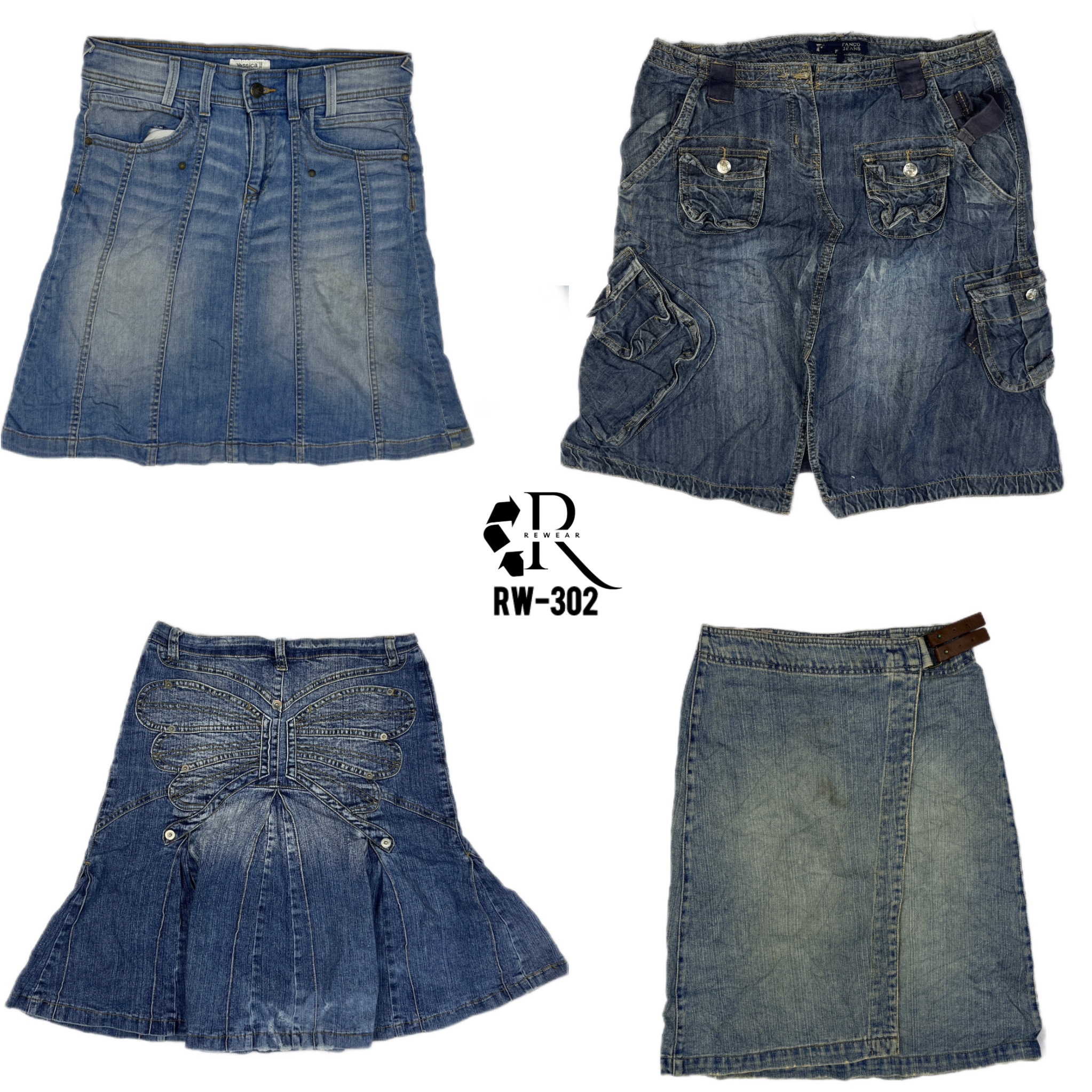 Gonne Mini Mix in Denim Y2K IT Girl (RW-302)