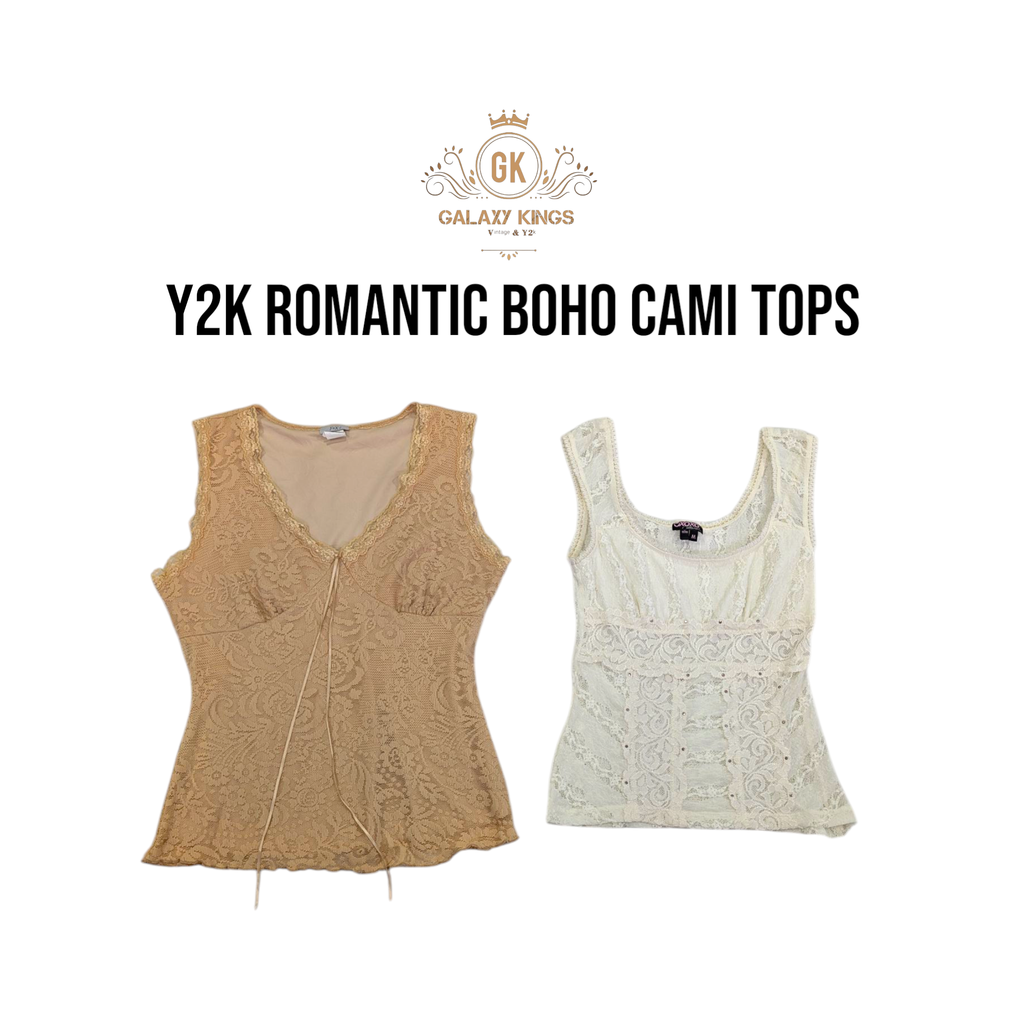 Y2k Romantic BoHo Cami Tops
