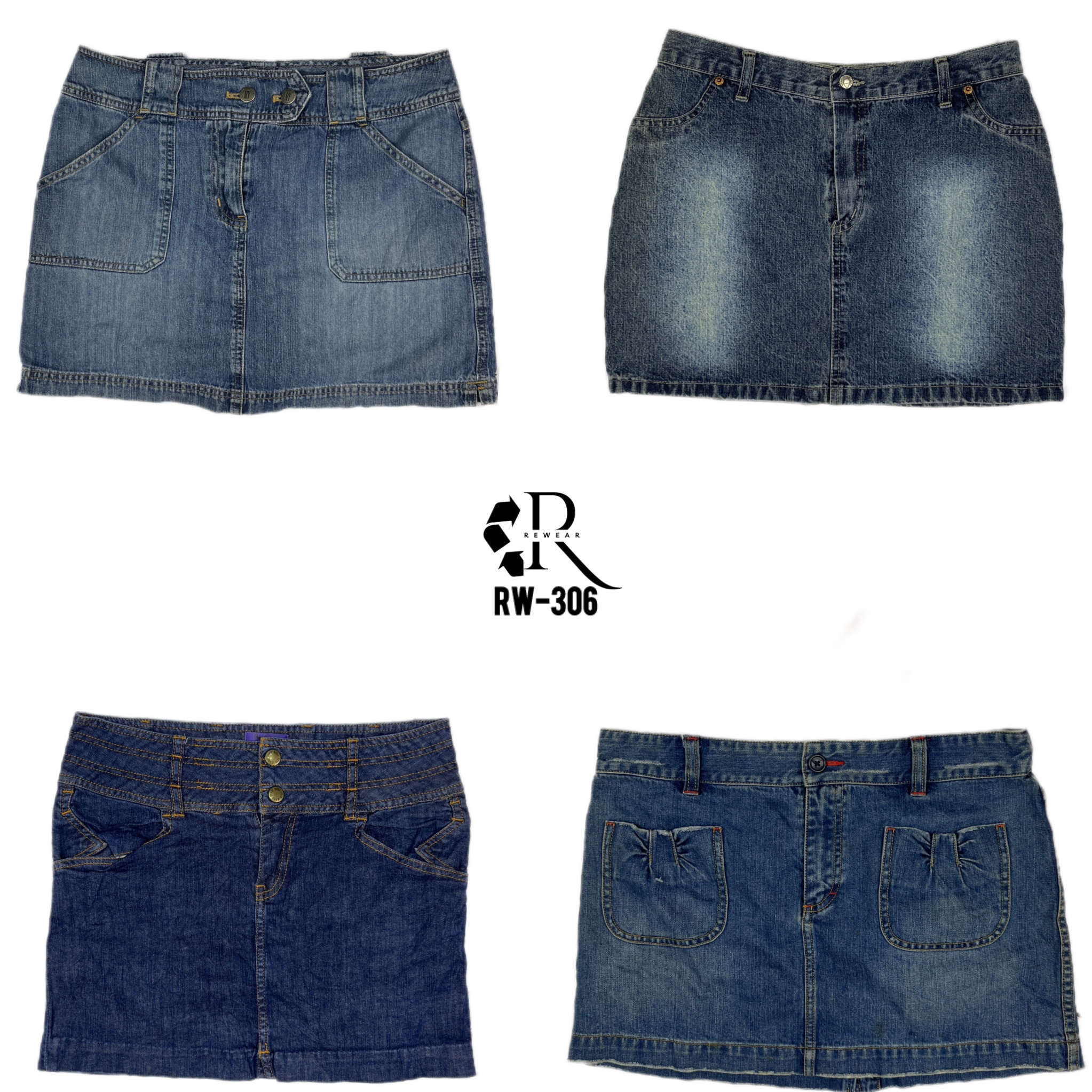 Y2K Cyber Girl Era Denim Mini Skirt (RW-306)