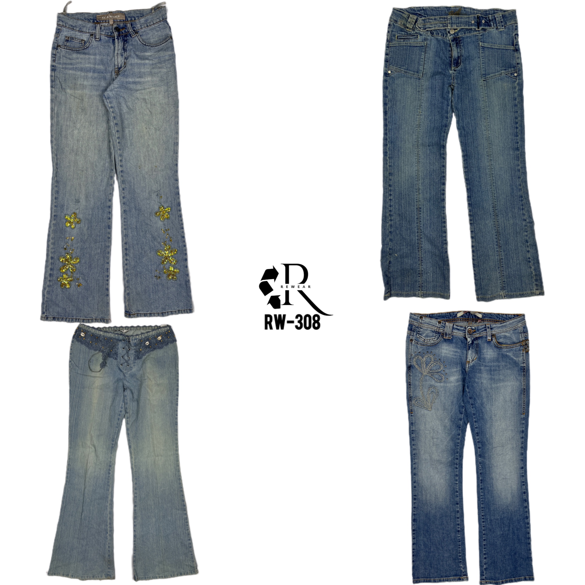 Y2K IT Girl Unique Denim Jeans (RW-308)