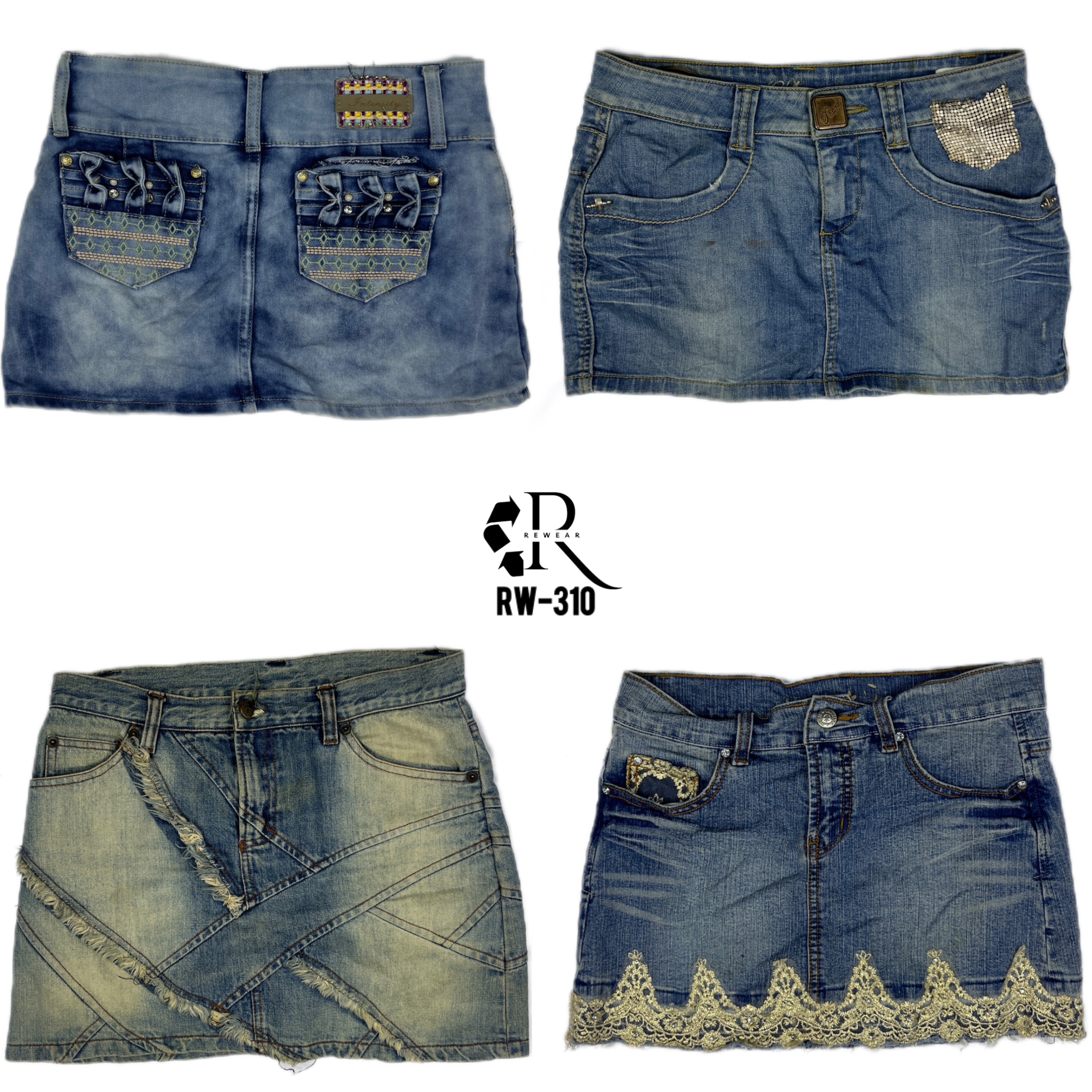 Y2K IT Girl Unique Denim Mini Skirts (RW-310)