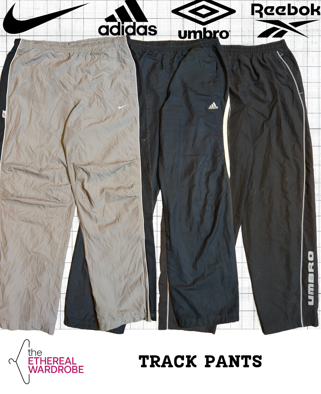 Track Pants/Trousers Including Nike, Adidas, Umbro, Reebok, Champion, Puma and G Star Bundle of 10 pcs (RN#1229)