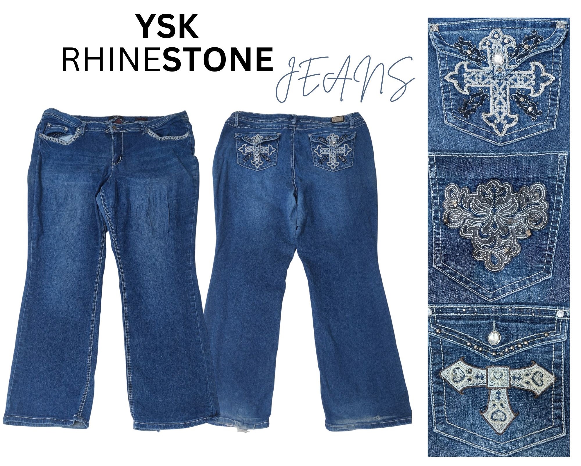 Y2K RHINESTONE WOMEN JEANS