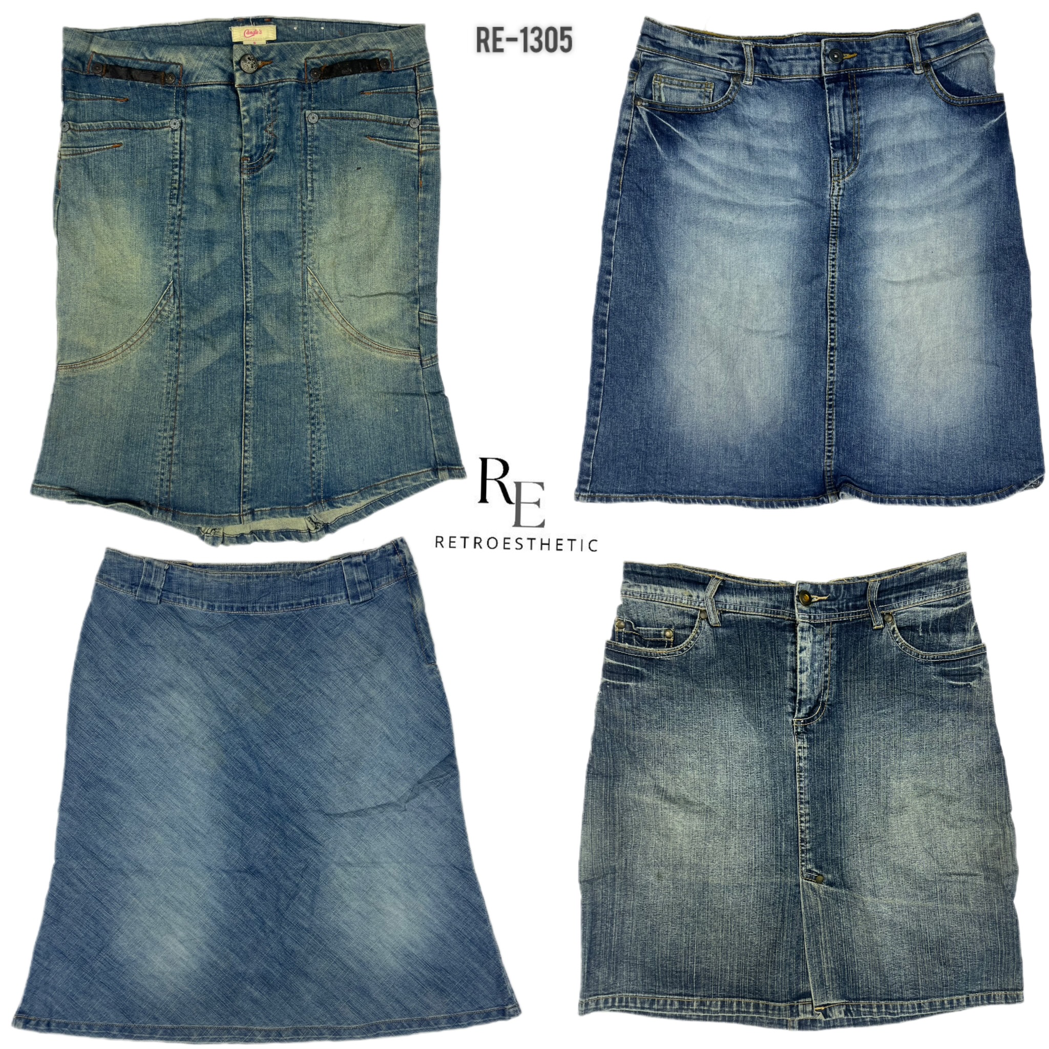 Y2K Britney Era Denim Midi Skirts (RE-1305)