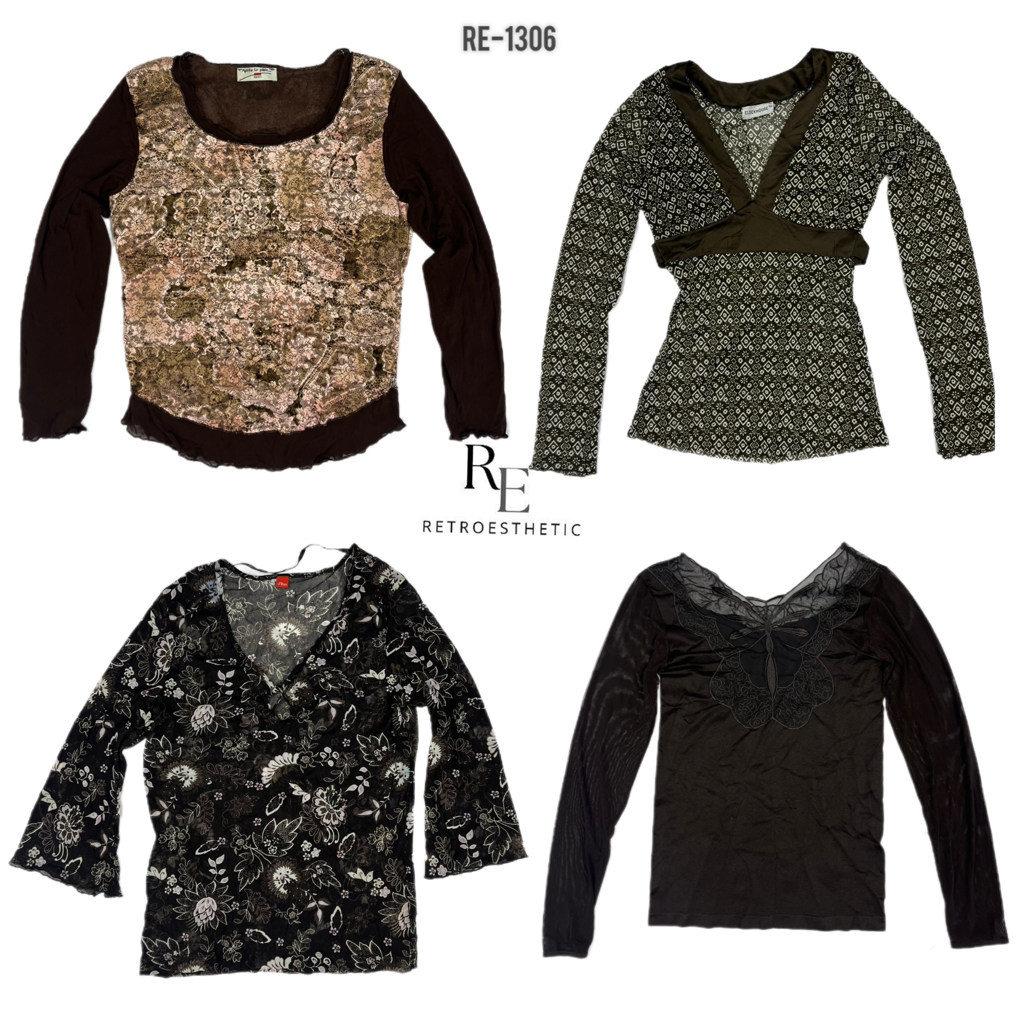 Y2K Earthy Tone Full Sleeve Tops (RE-1306)