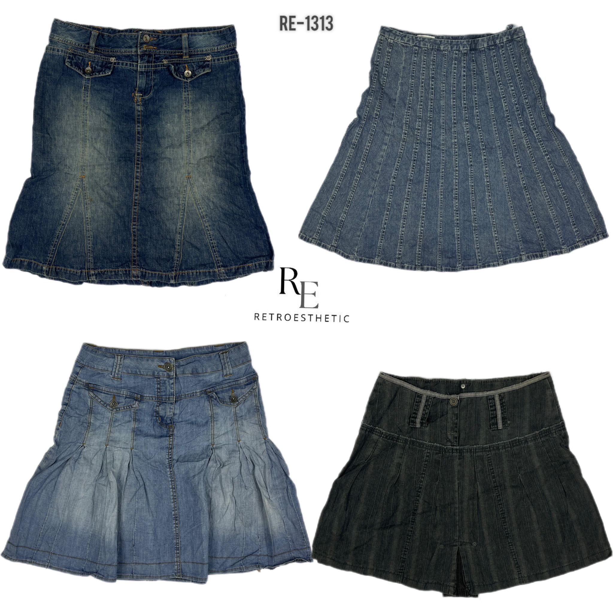 Y2K Britney Era Denim Midi Skirts (RE-1313)