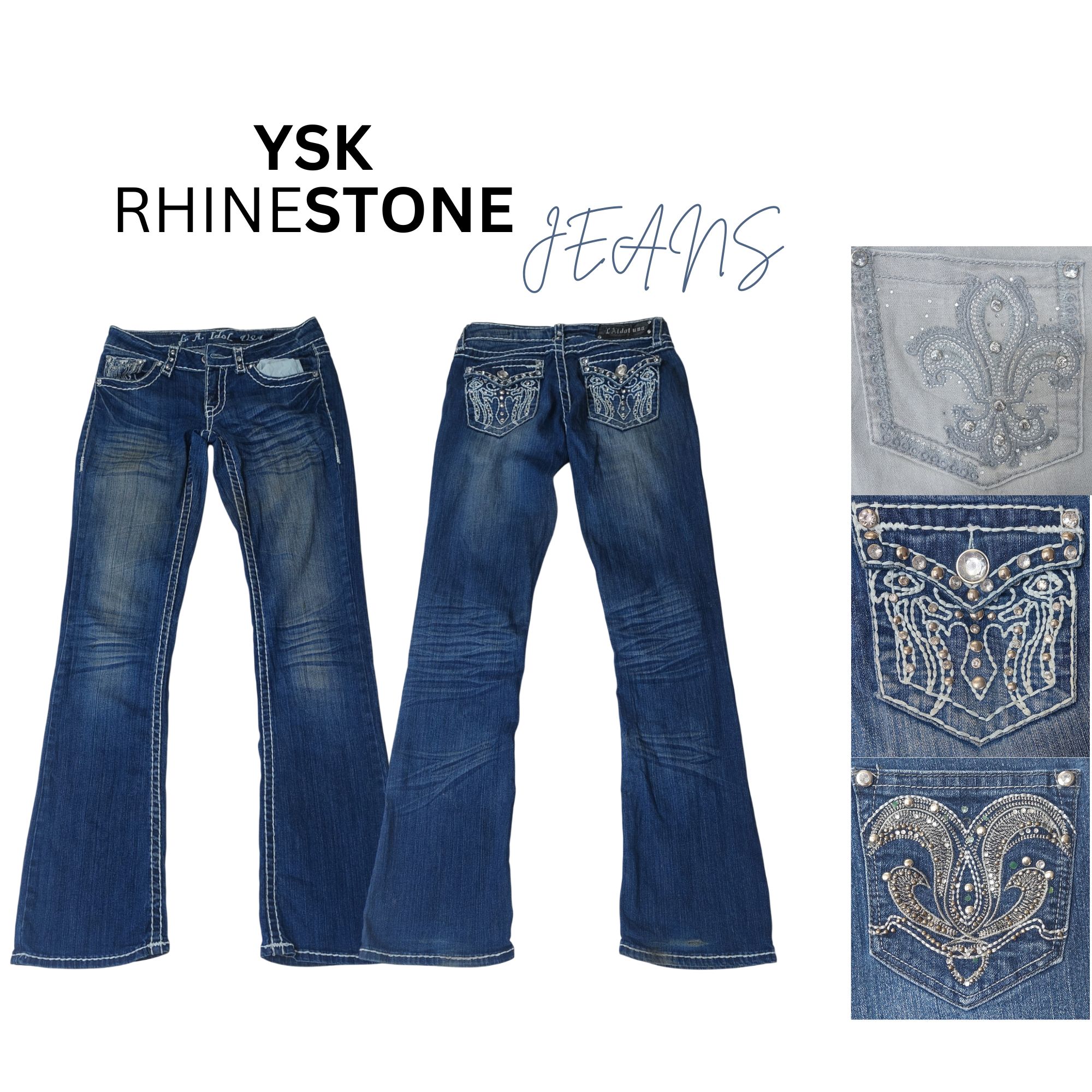 Y2K RHINESTONE JEANS PANT