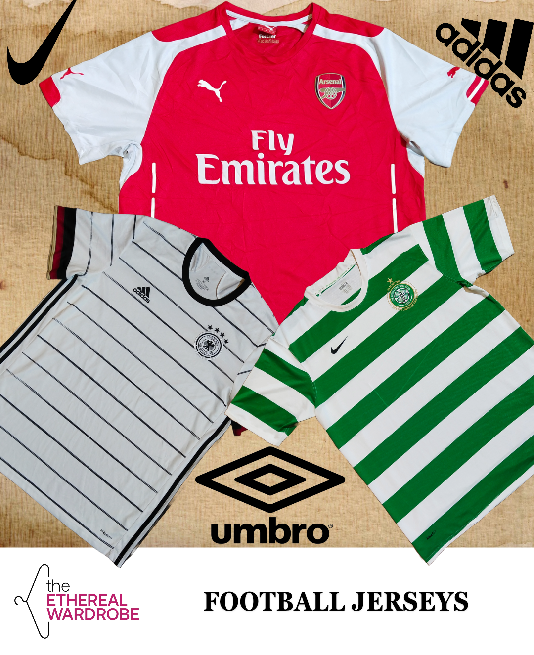 Lote de 10 piezas de camisetas de fútbol (RN#1093)