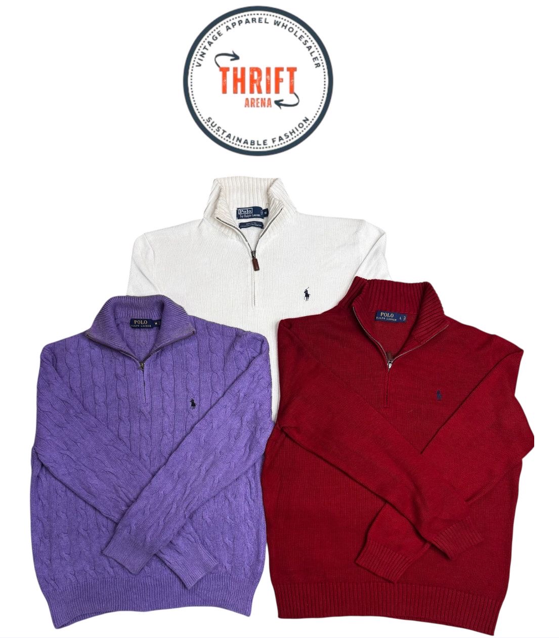 T1068 Ralph Lauren 1/4 Zip Sweaters 35PCs
