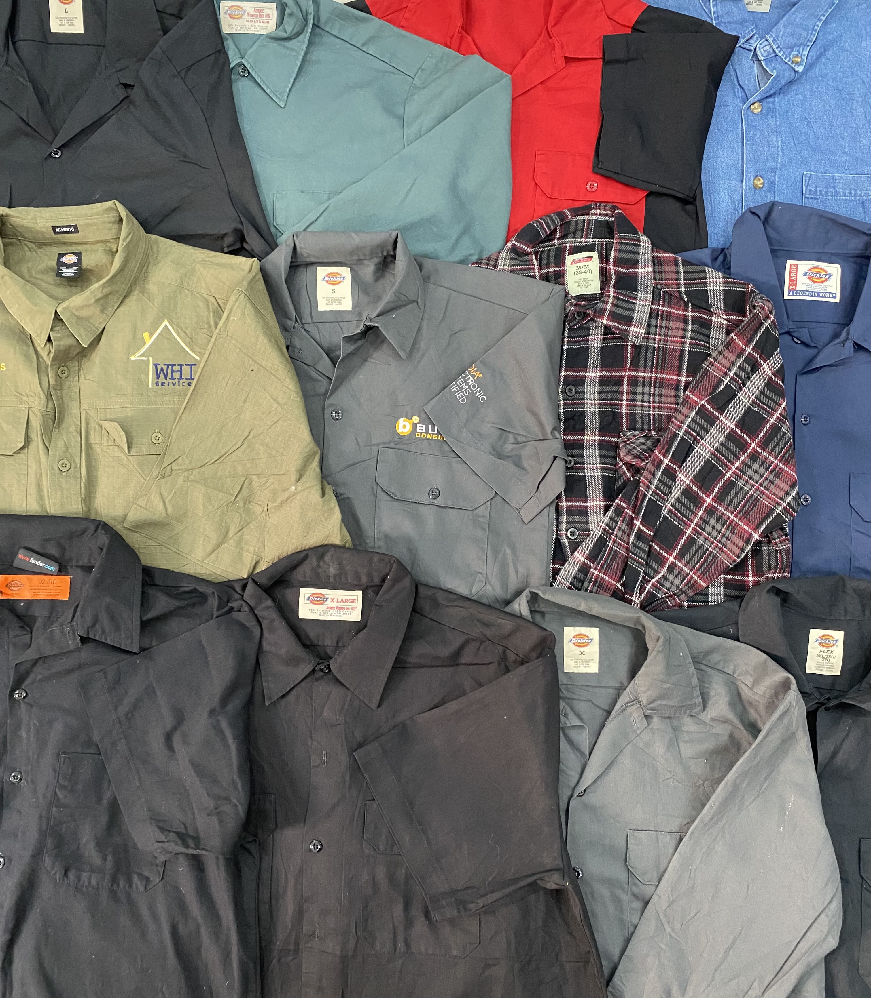 Branded Dickies Button-Up Shirts - 15 Pieces