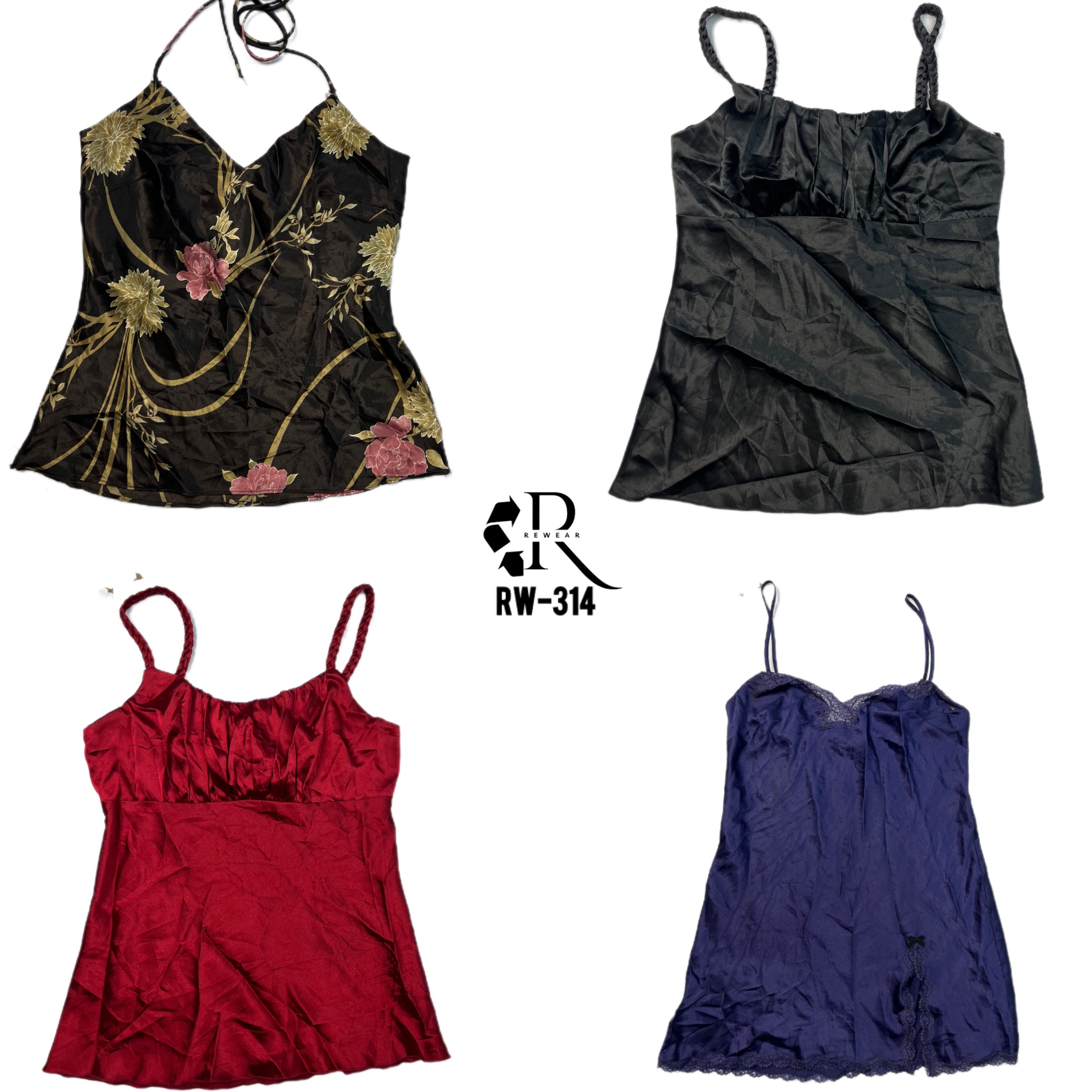 Y2K Soft Girl Silk Tops (RW-314)