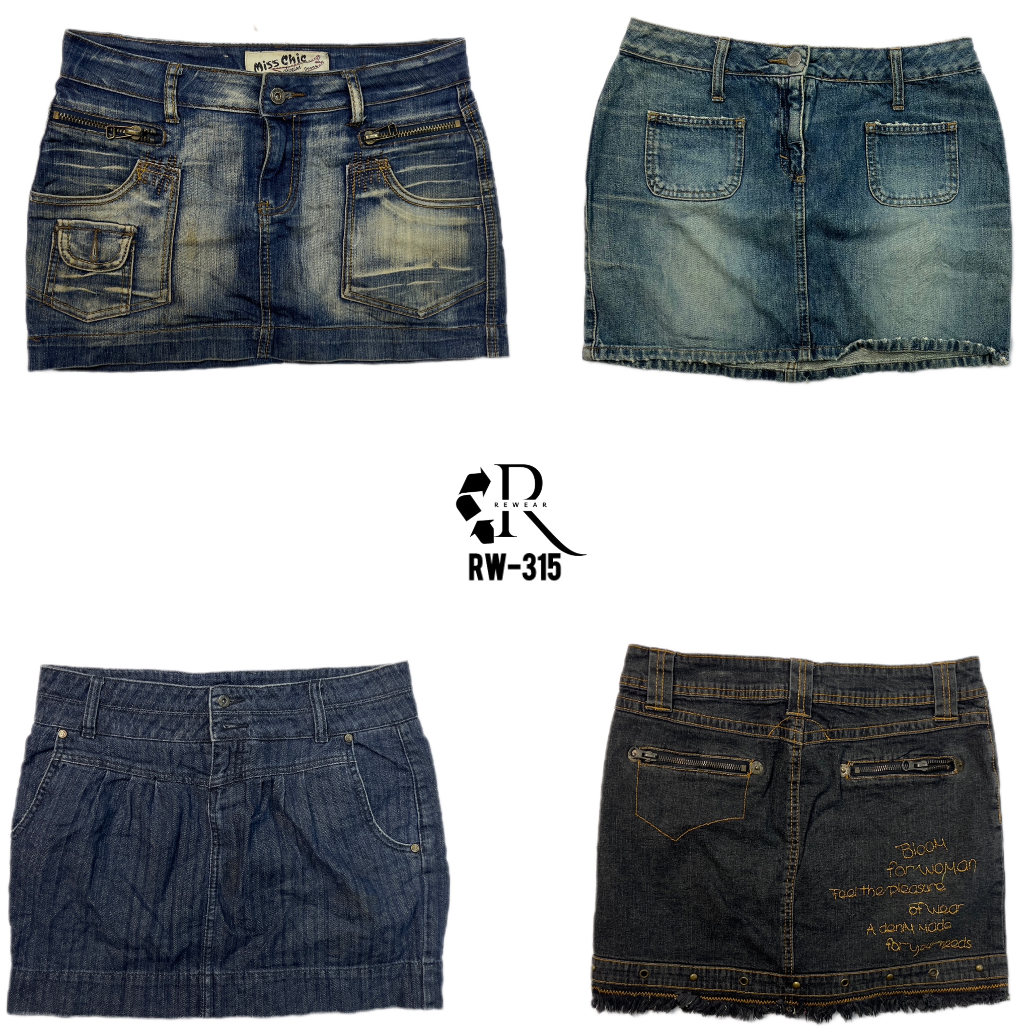 Y2K Cyber Girl Era Denim Mini Skirts (RW-315)