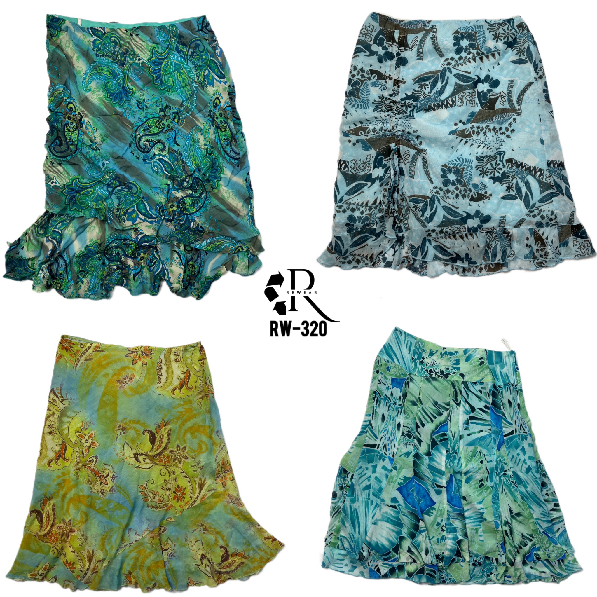 Jupes d'été Y2K Oceanic Blue Mix (RW-320)