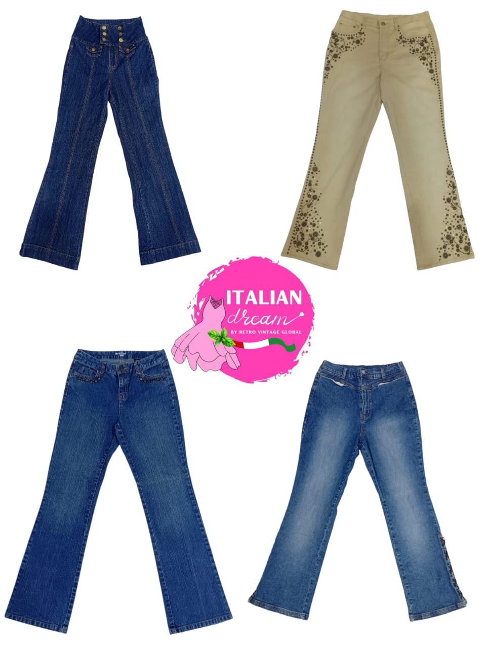Y2k einzigartige verzierte Jeans
