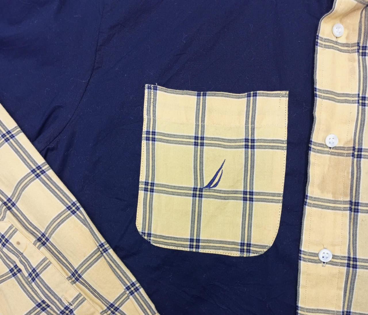 CR800 Upcycled Mix gebrandete Patchwork Damen Cropped Shirts