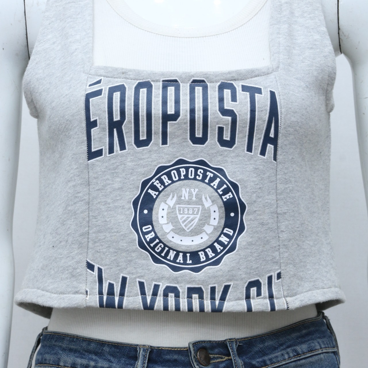 CR-98 Überarbeitetes Damen Ärmelloses Cropped Tanktop