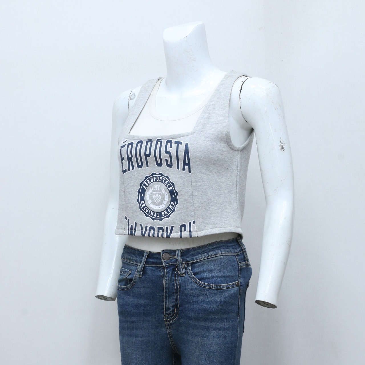 CR-98 Reworked Blusa Sem Mangas Cropped Feminina