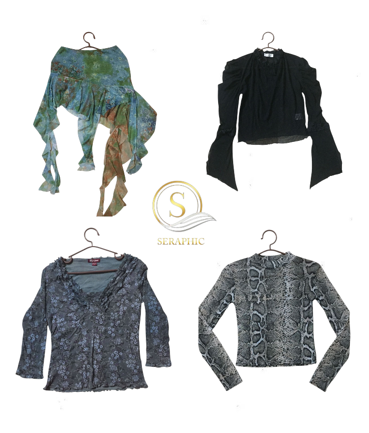 Mix Damen Elegante Netzoberteile