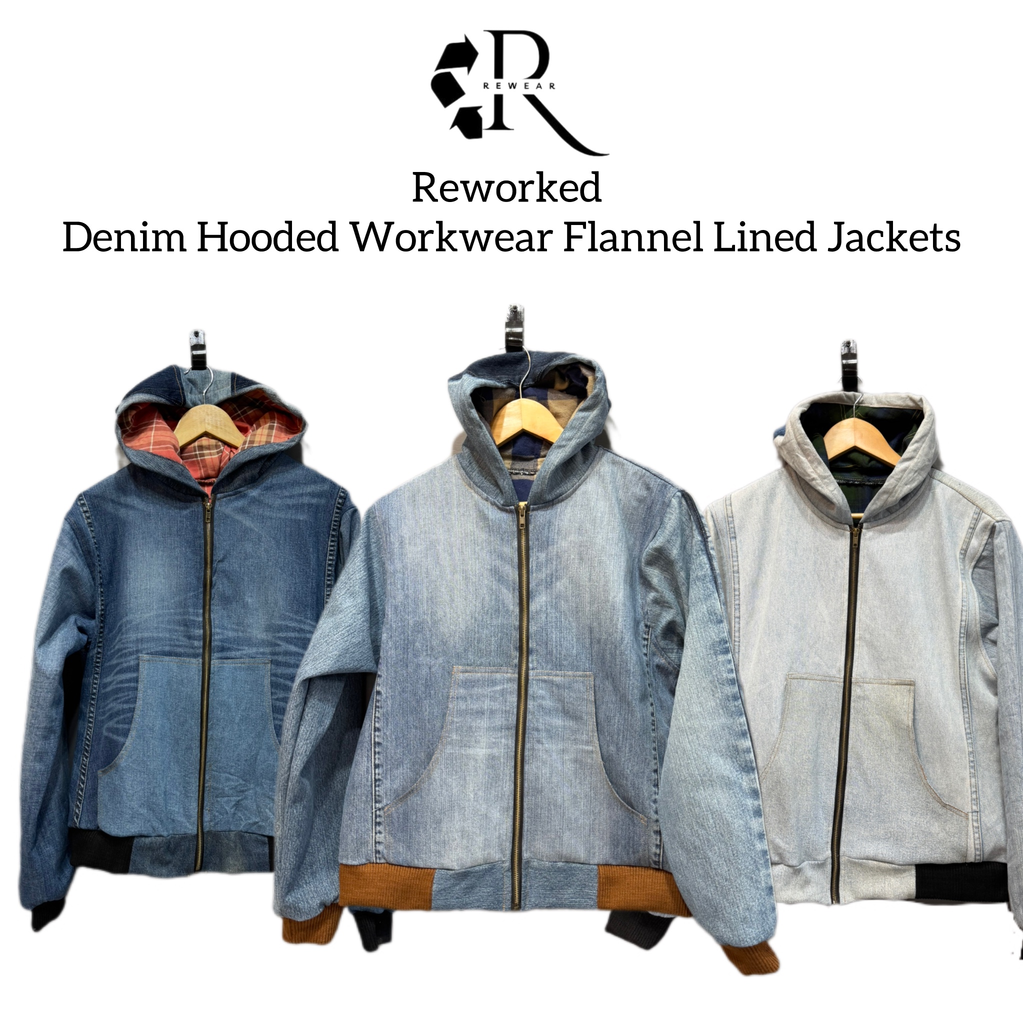 Reworked Denim WorkWear Hoodie With Flannel Linings!